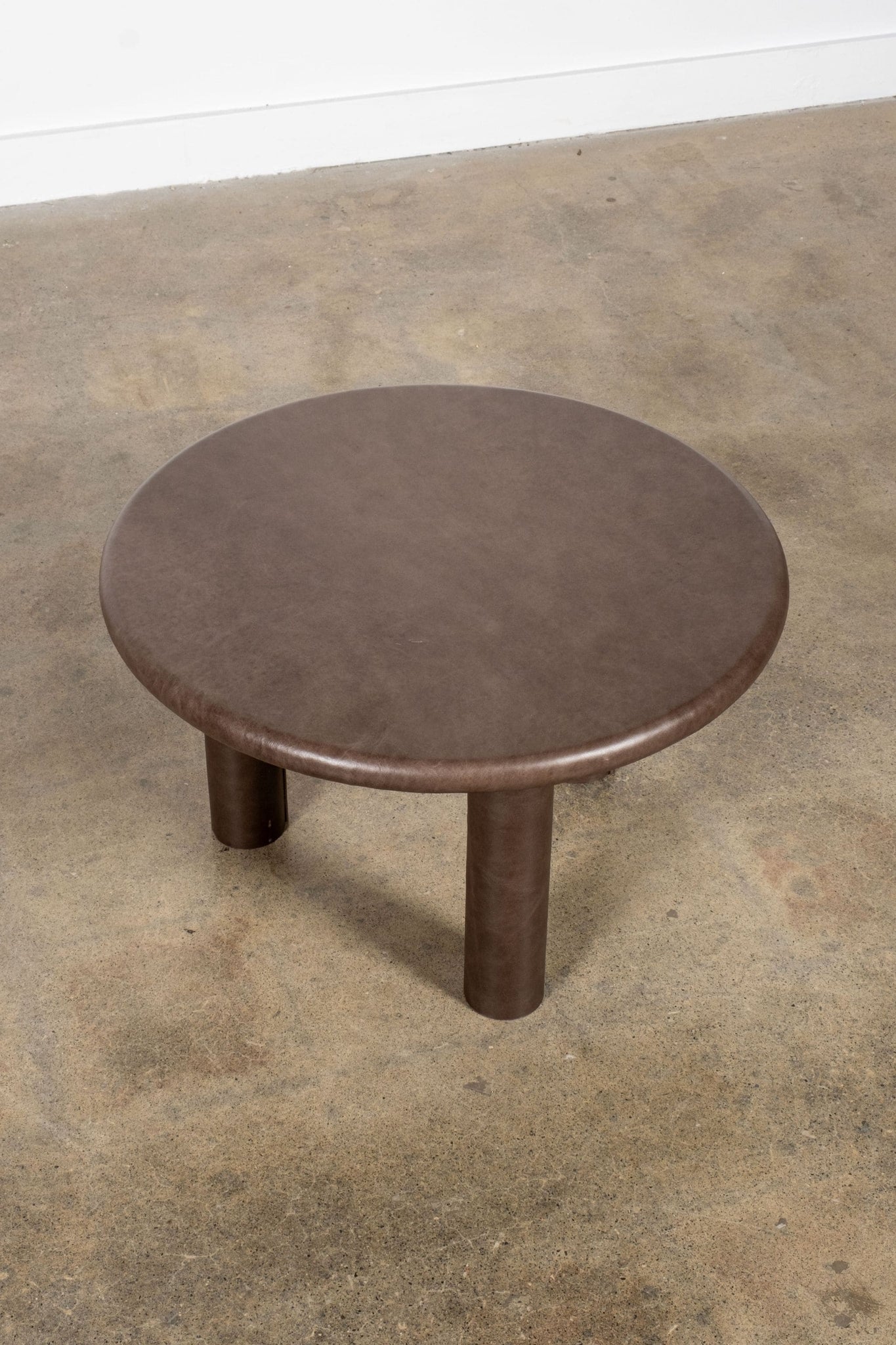 Leather-Wrapped Table 3, Grey Low/Large | Bonne Choice