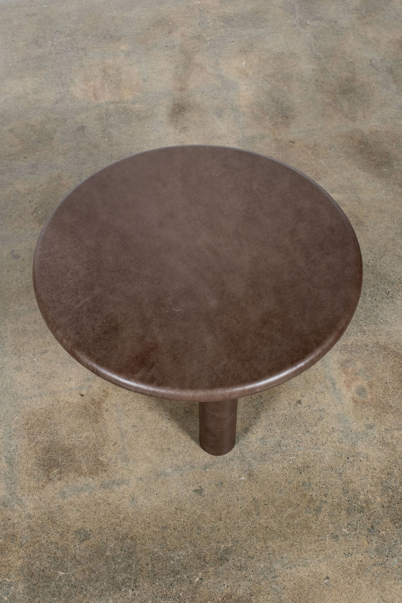 Leather-Wrapped Table 3, Grey Low/Large | Bonne Choice