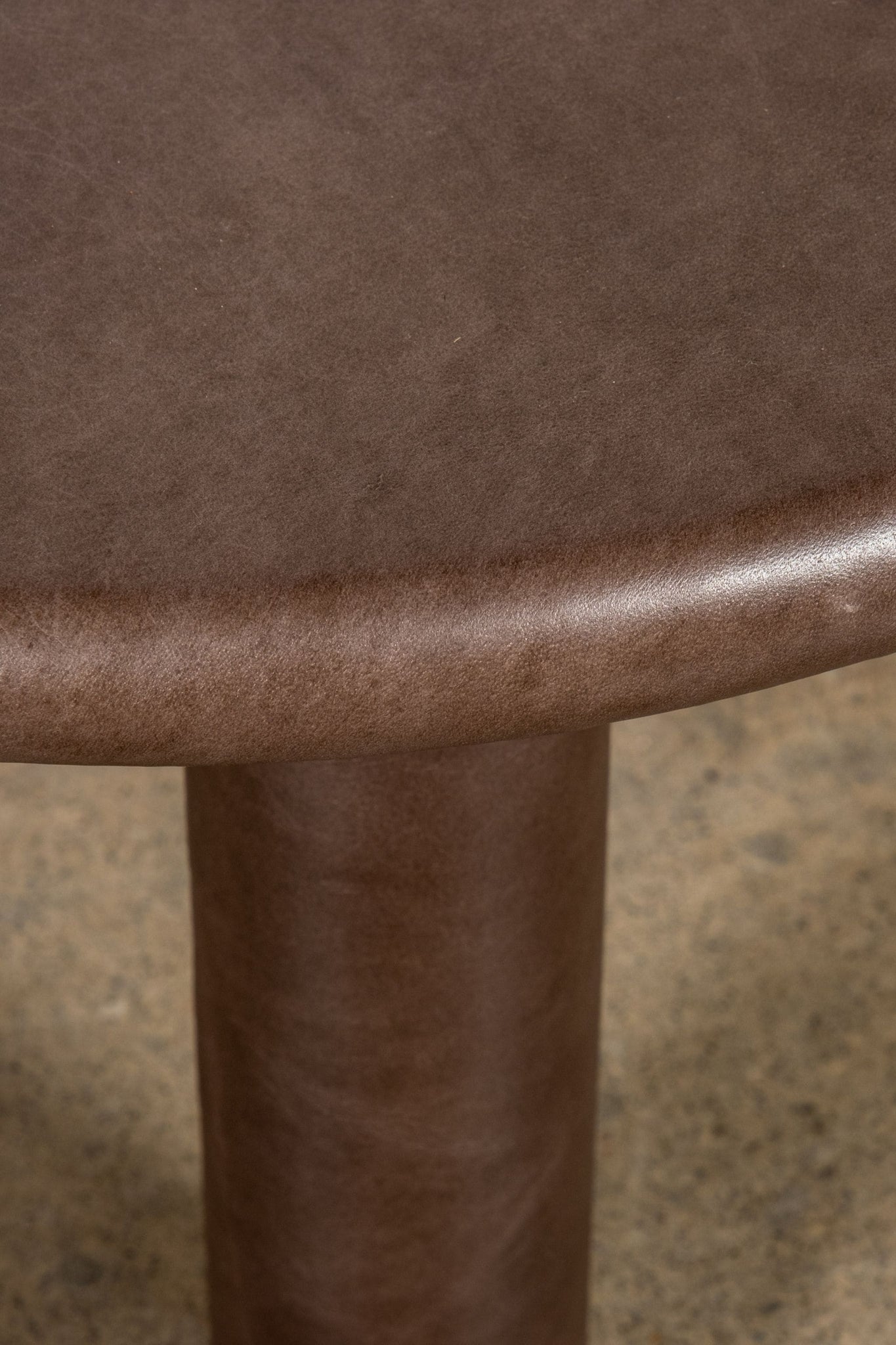 Leather-Wrapped Table 3, Grey Low/Large | Bonne Choice