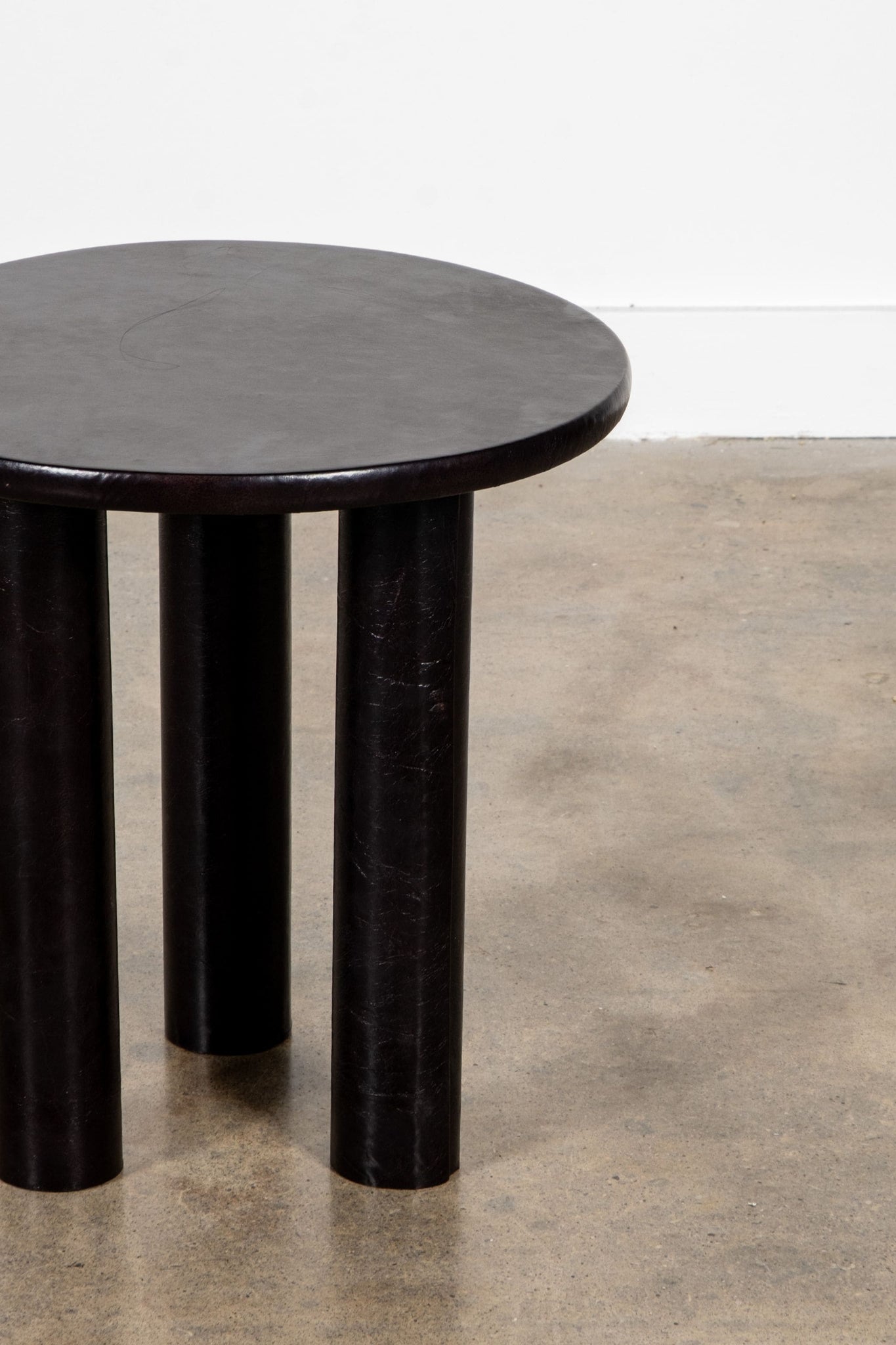 Leather-Wrapped Table 4, Black Tall | Bonne Choice