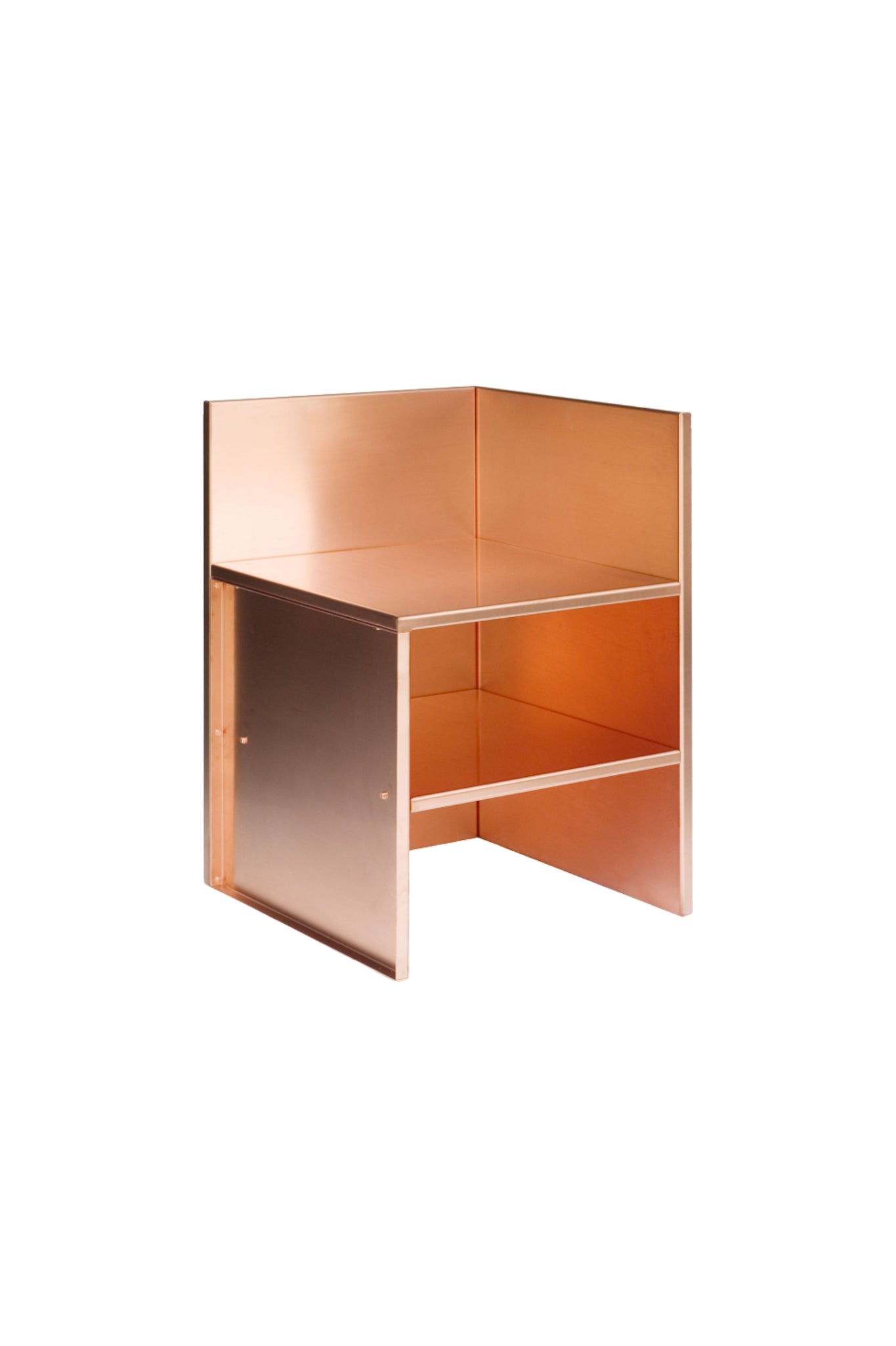 Corner Chair 115, Untreated Copper or Brass