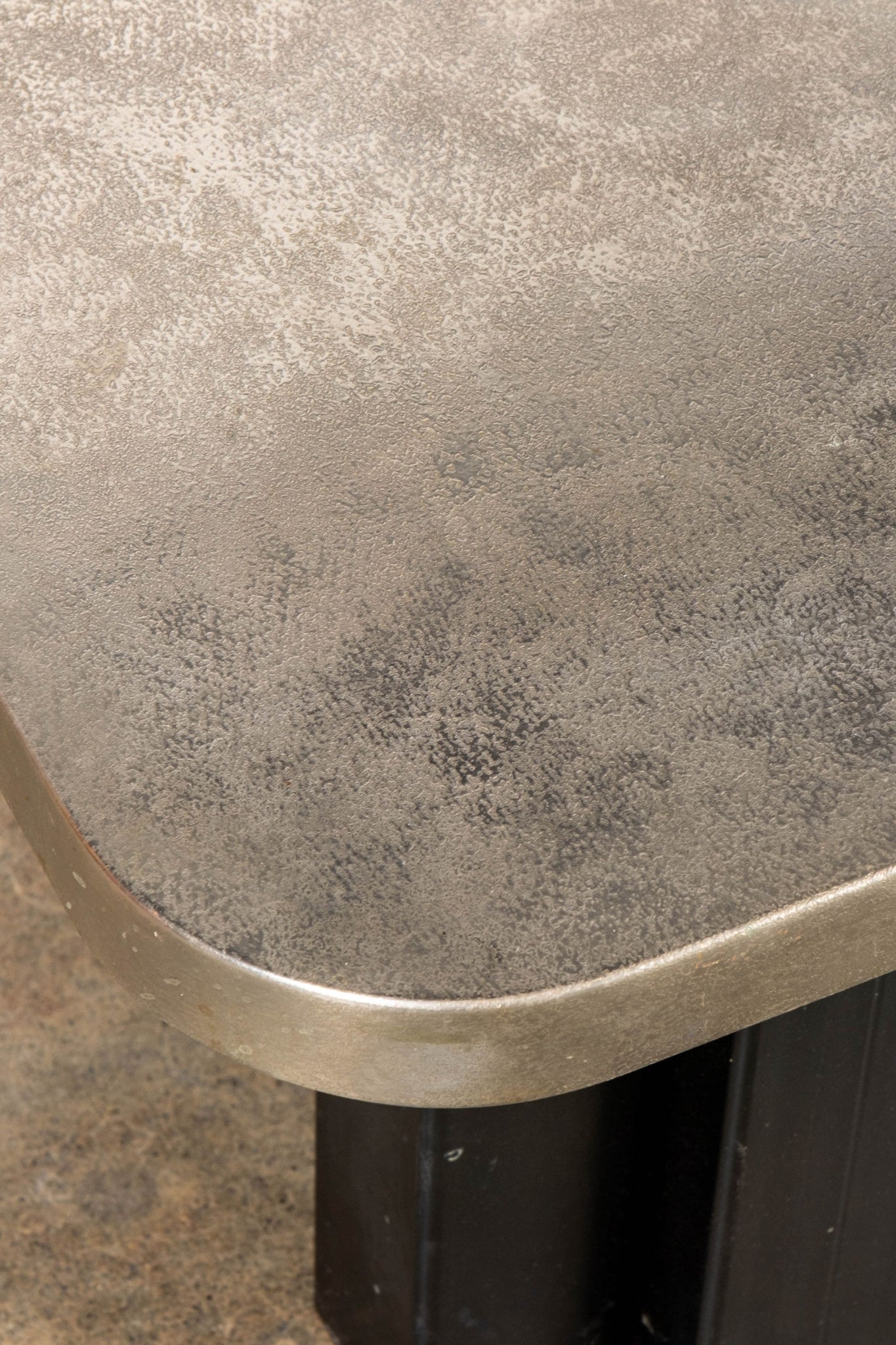 Vintage Low Coffee Table, Rounded Edge Metal Top | Bonne Choice