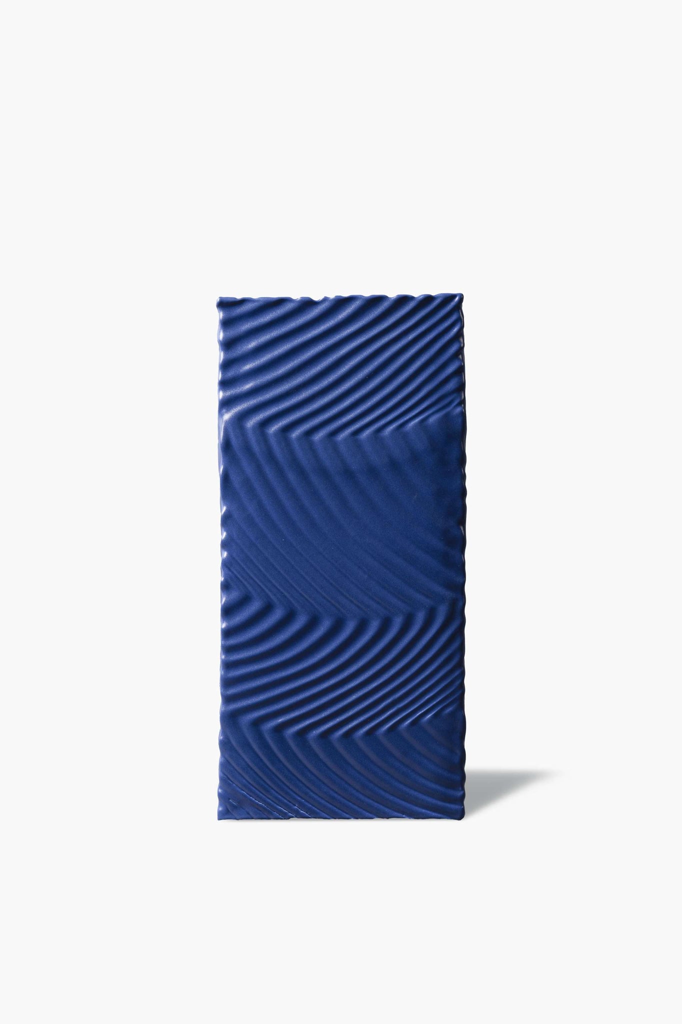 Tall Square Vase, Matte Blue