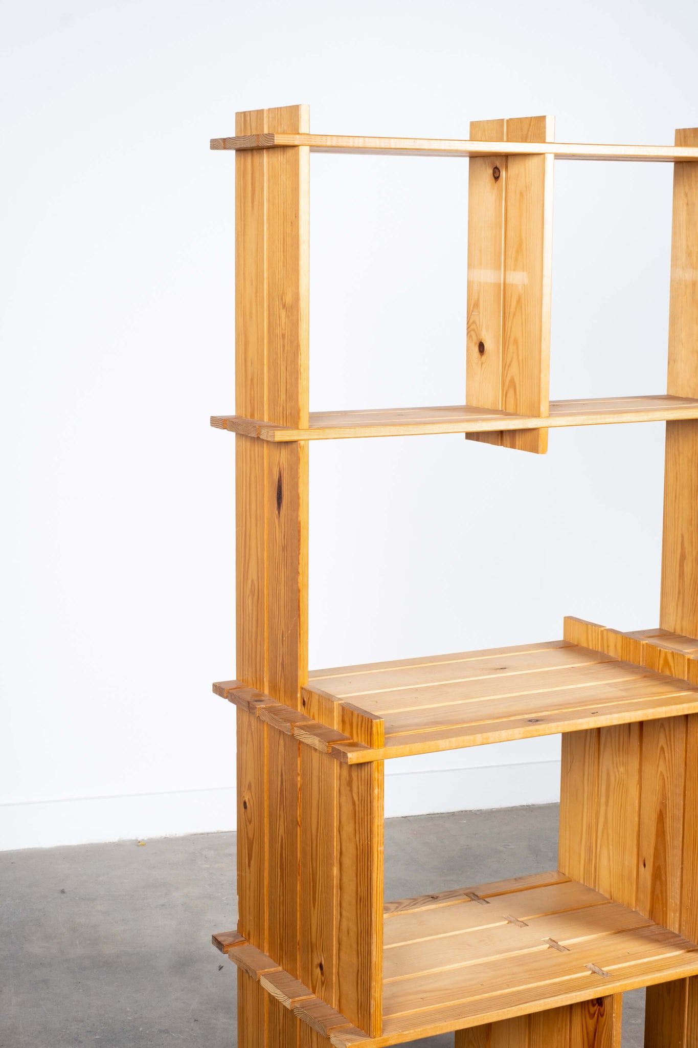 Pine Storage Racks Modernist Pine Shelving Unit | Bonne Choice