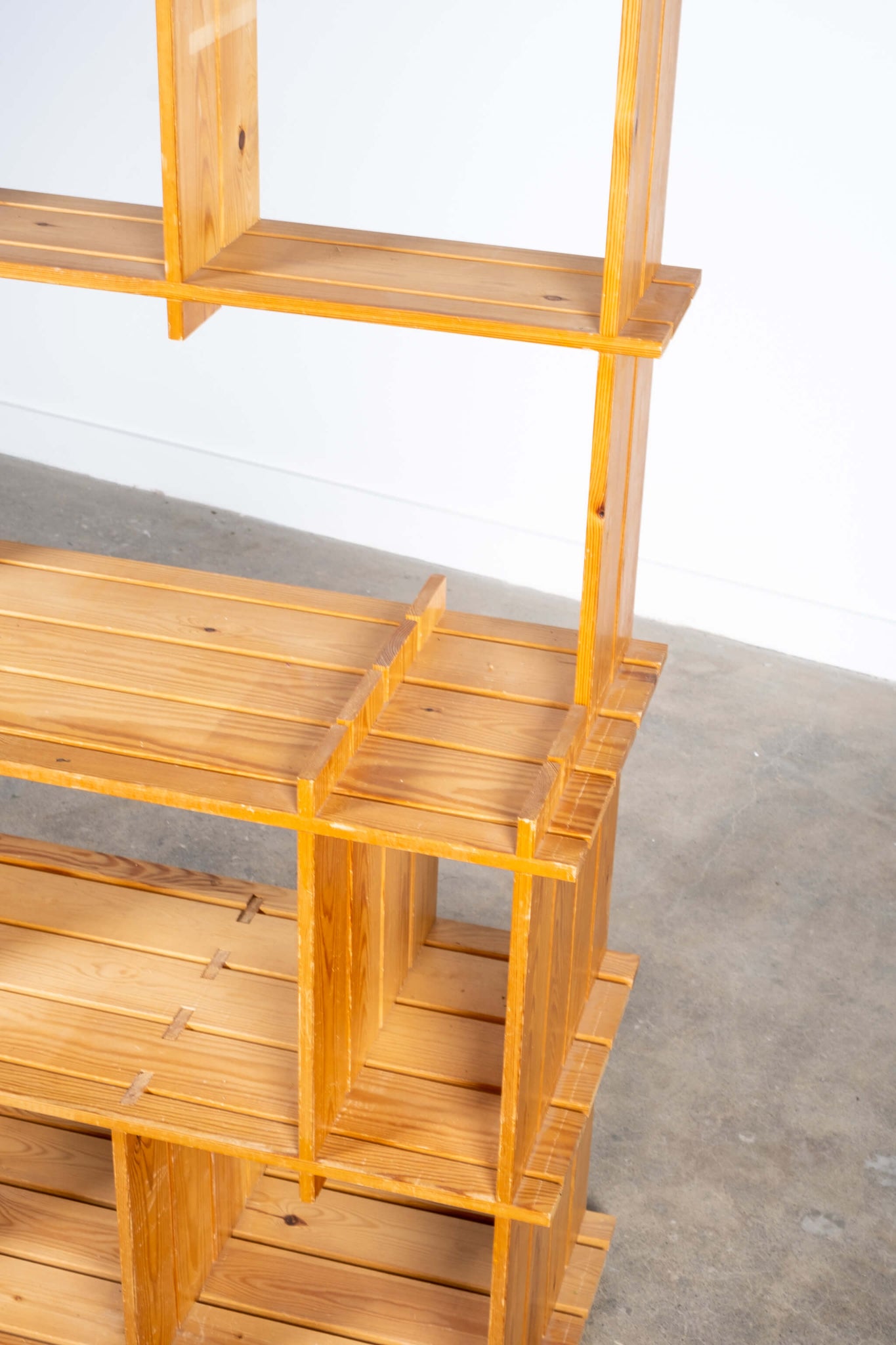 Pine Storage Racks Modernist Pine Shelving Unit | Bonne Choice