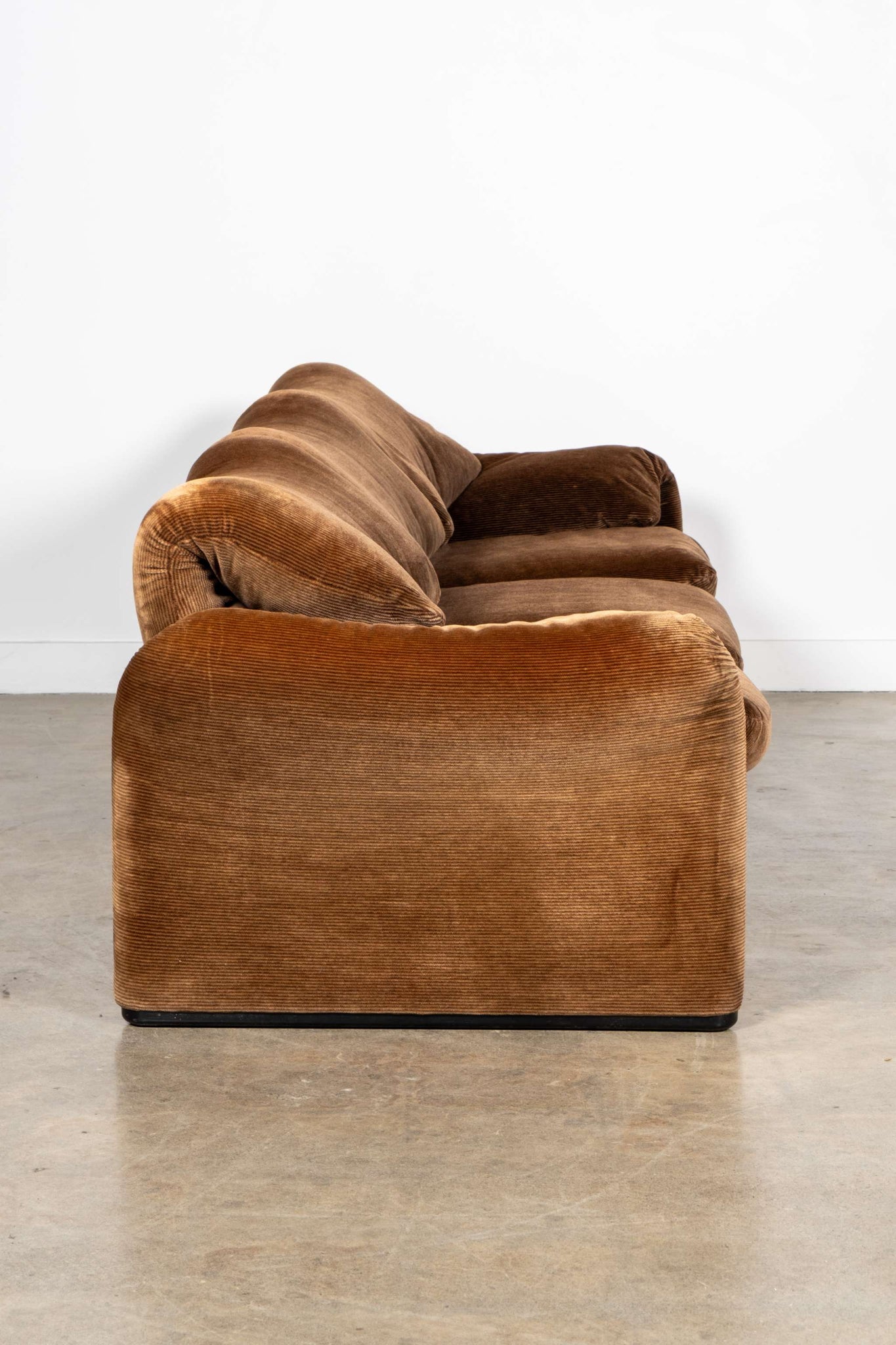 Maralunga 3-Seater Sofa, Brown Pinstripe Velvet