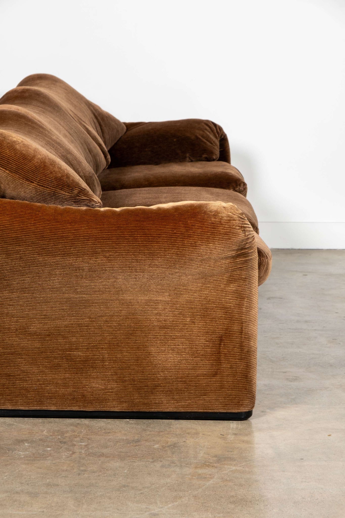 Maralunga 3-Seater Sofa, Brown Pinstripe Velvet