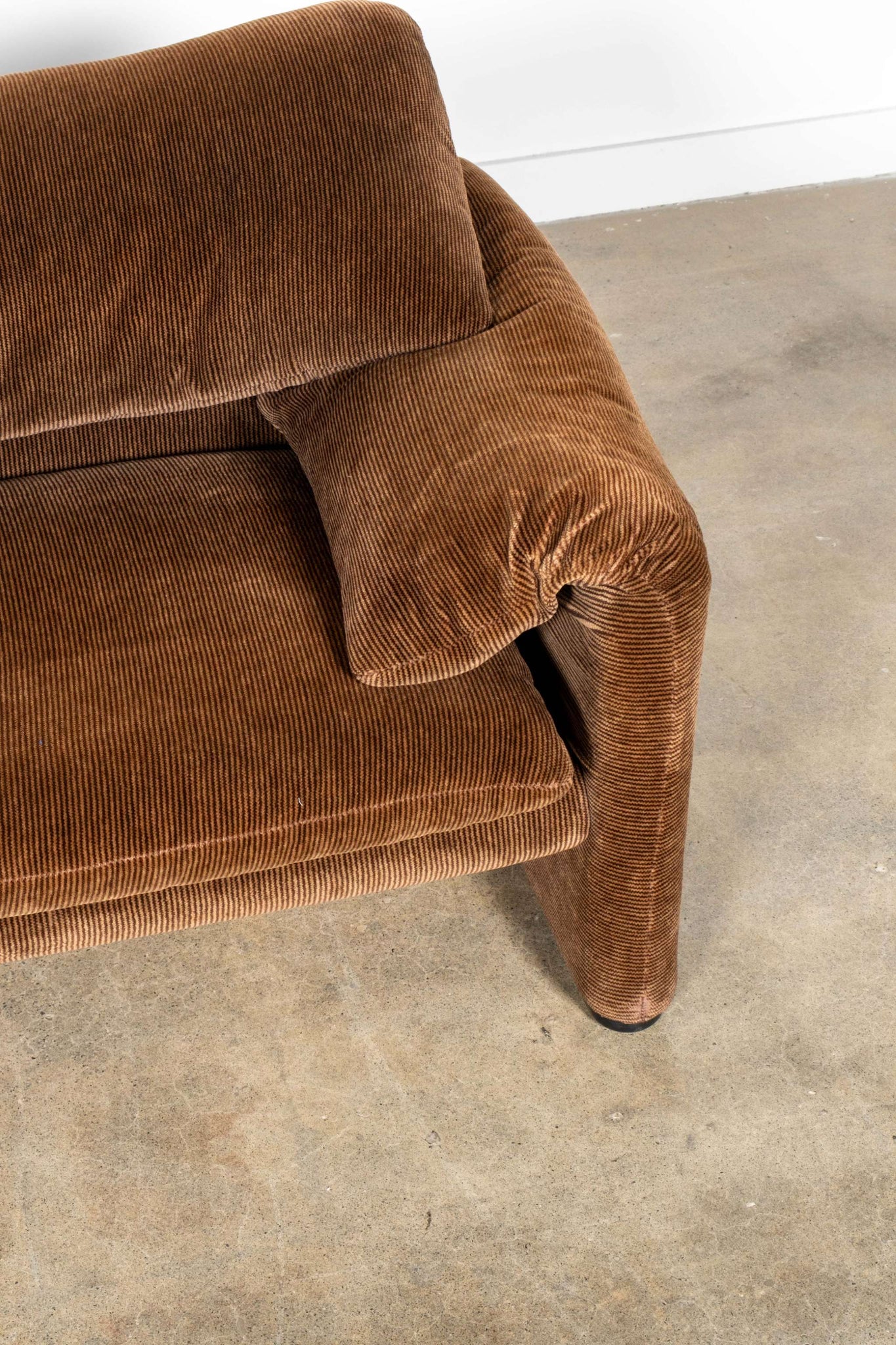 Maralunga 3-Seater Sofa, Brown Pinstripe Velvet