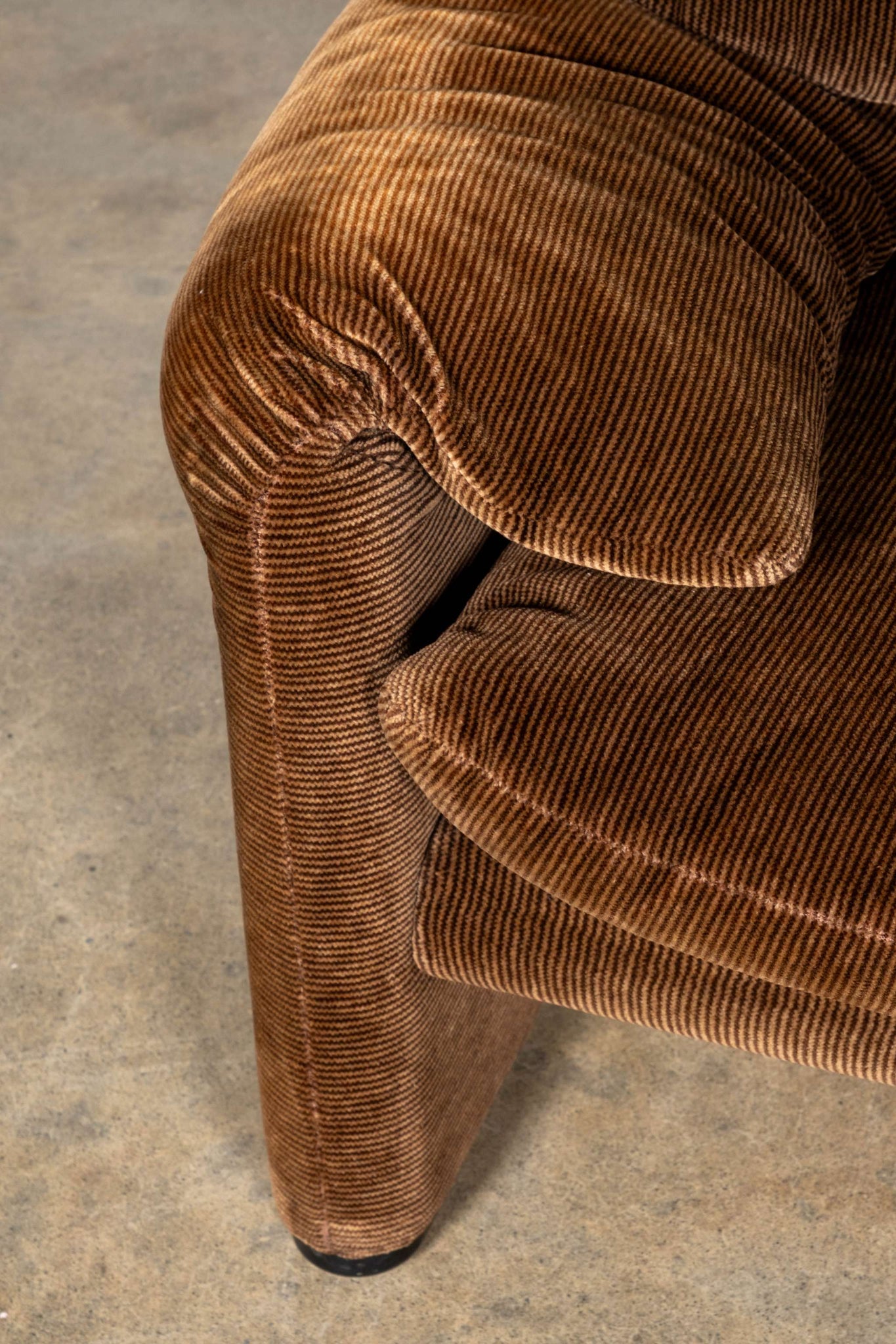 Maralunga 3-Seater Sofa, Brown Pinstripe Velvet