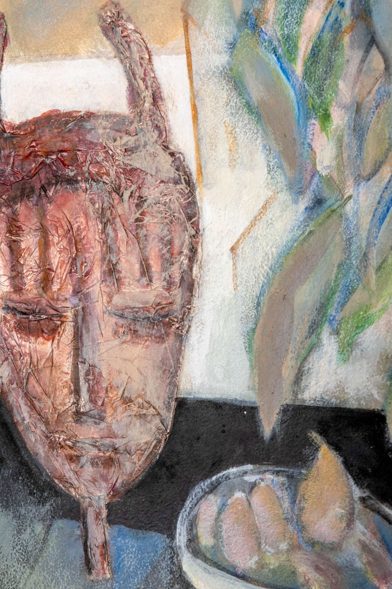 Mask and Fruit Bowl Still Life