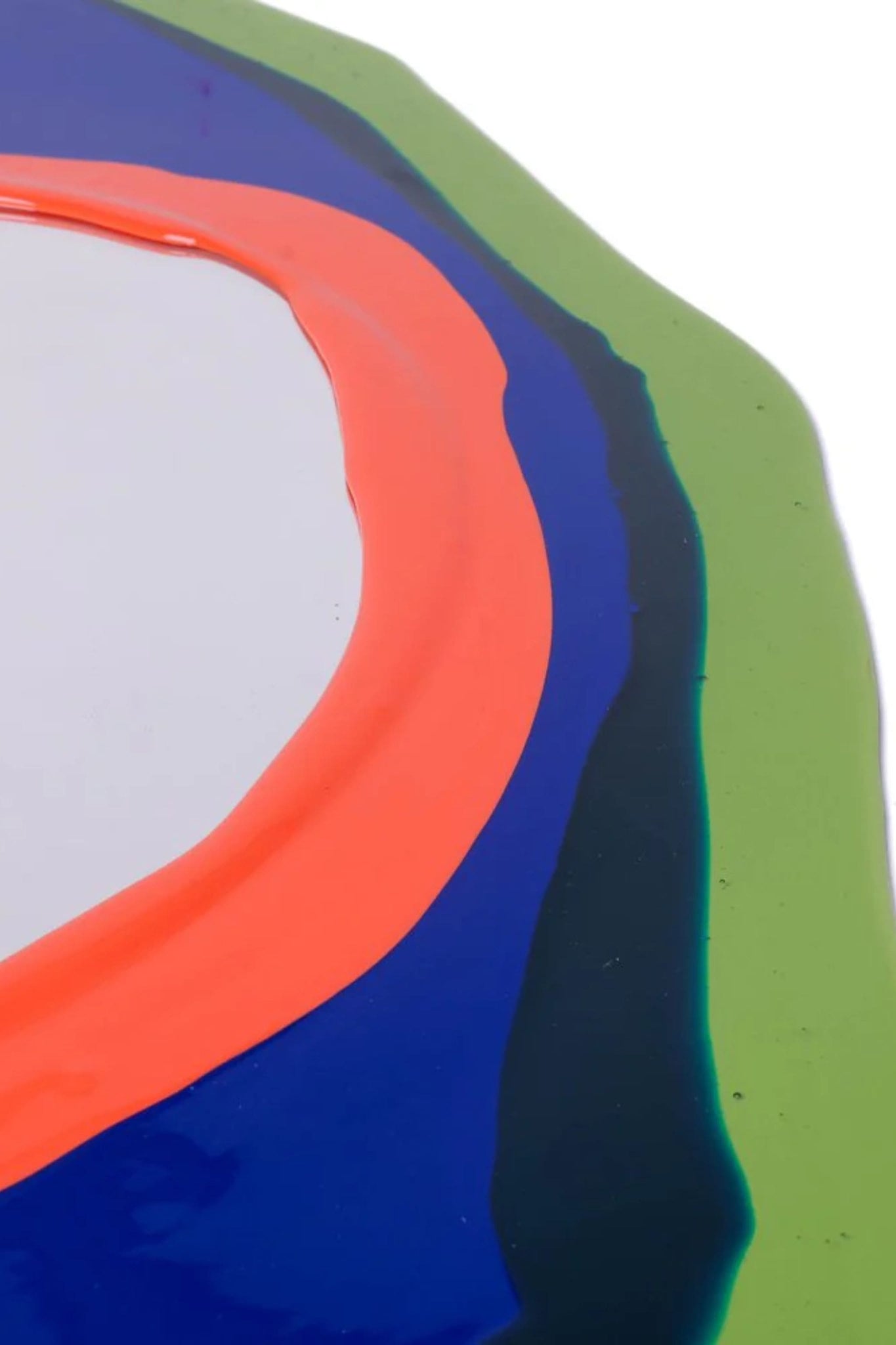 Corsi Mirror (Medium), Bottle Green, Blue, Pastel Orange by Gaetano Pesce | Bonne Choice
