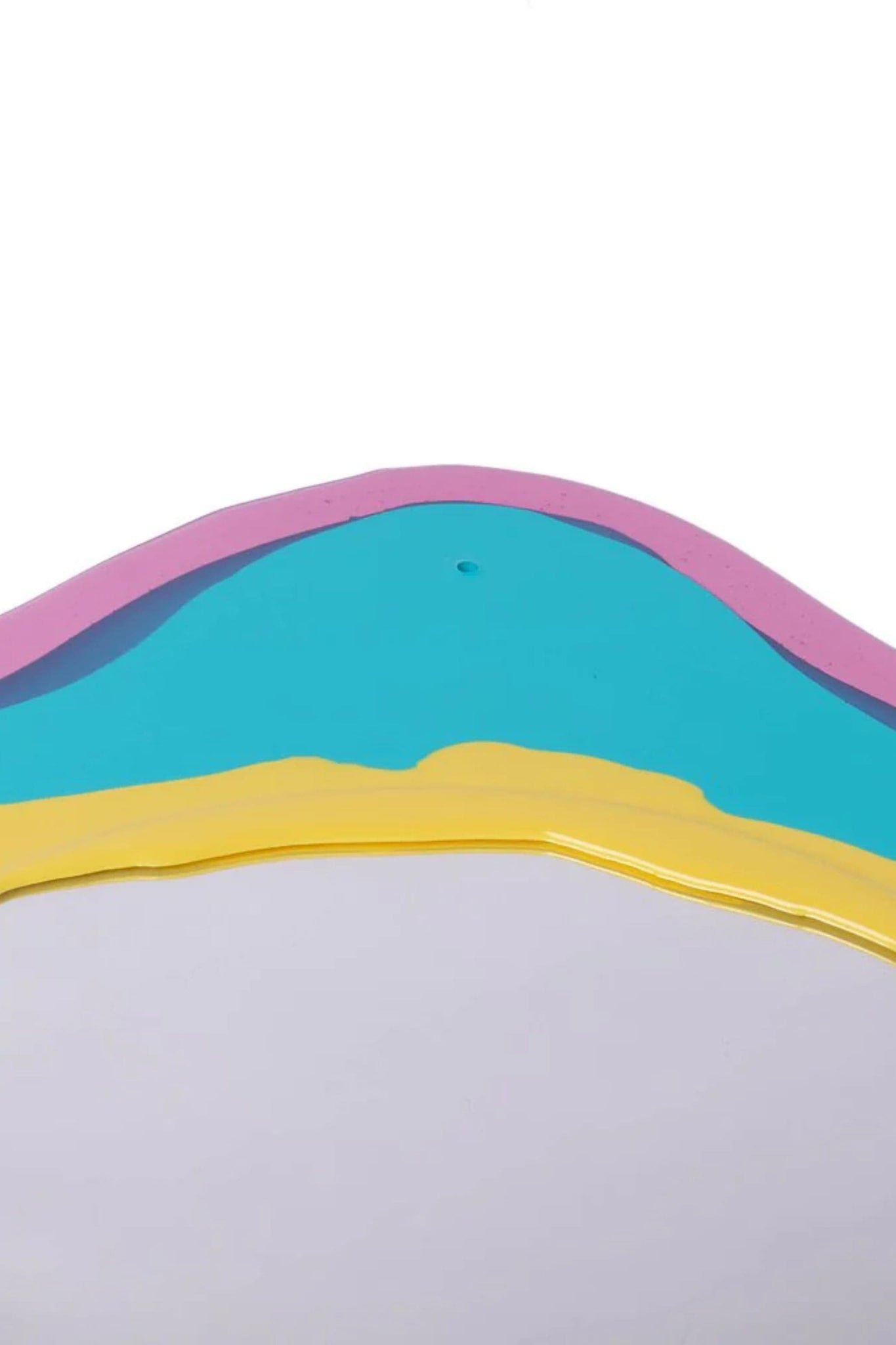 Corsi Mirror Round Clear Antique Pink, Turquoise and Pastel Yellow by Gaetano Pesce | Bonne Choice