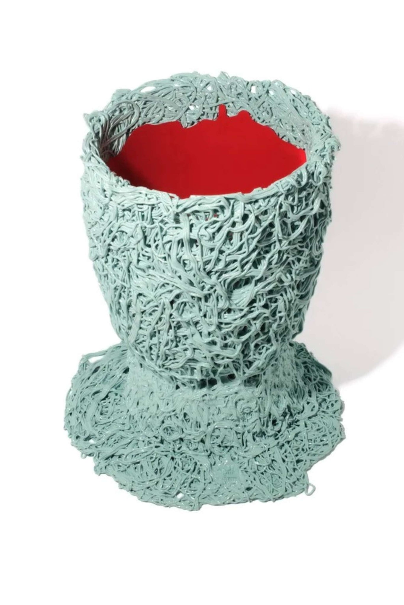 Moss Vase (Large), Mint Green and Coral