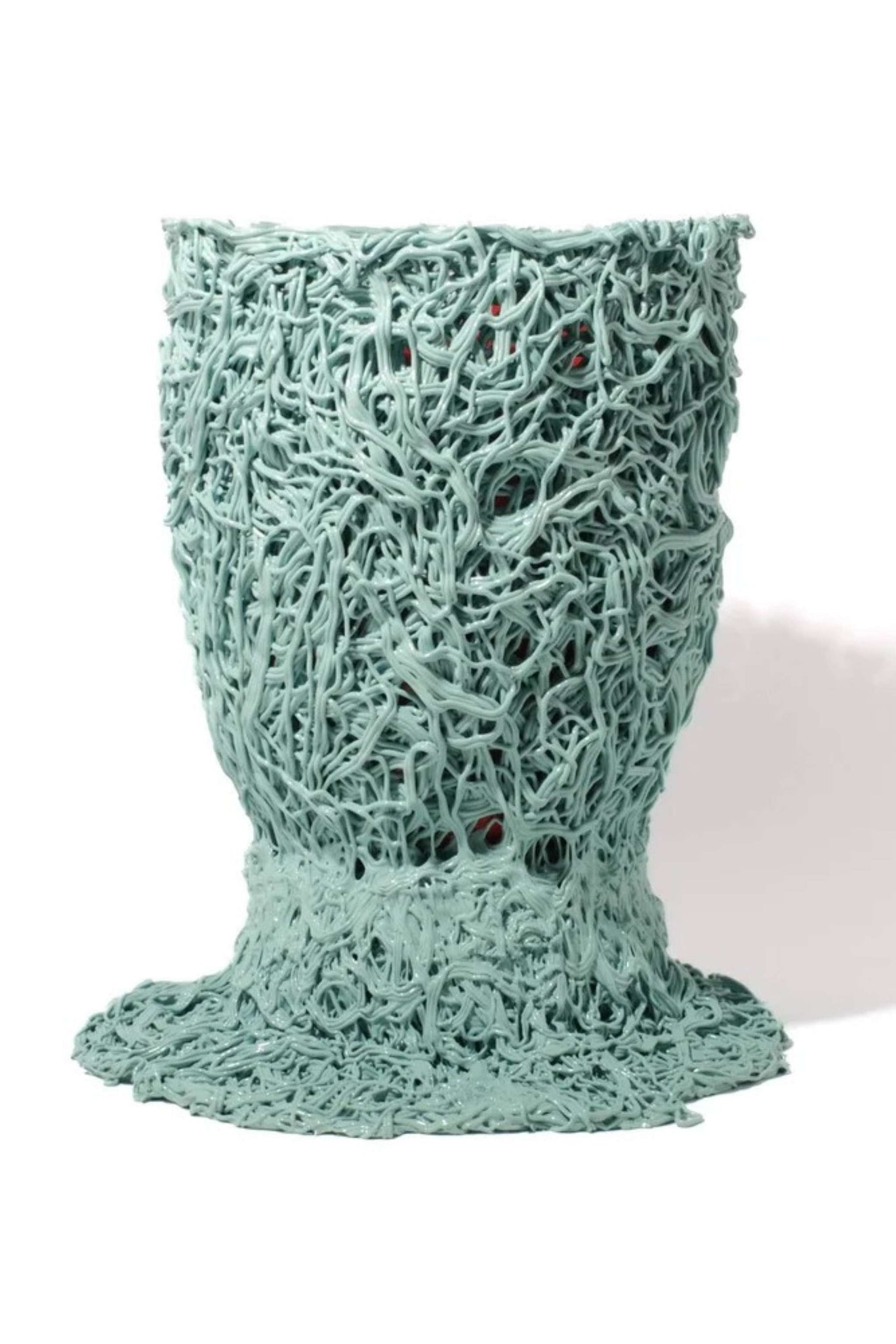 Moss Vase (Large), Mint Green and Coral
