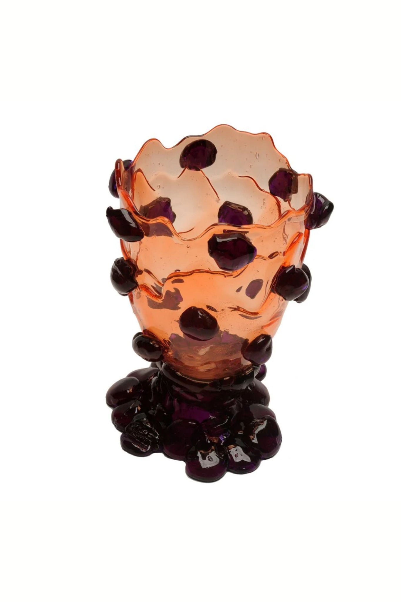 Corsi Nugget Vase (Large), Clear Ruby and Purple by Gaetano Pesce | Bonne Choice