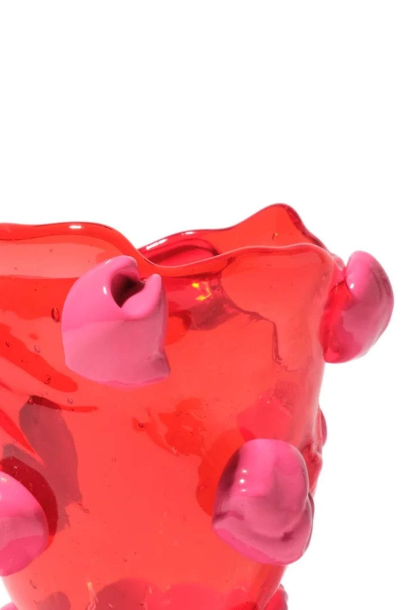 Nugget Vase (XS), Clear Red and Matte Fuscia
