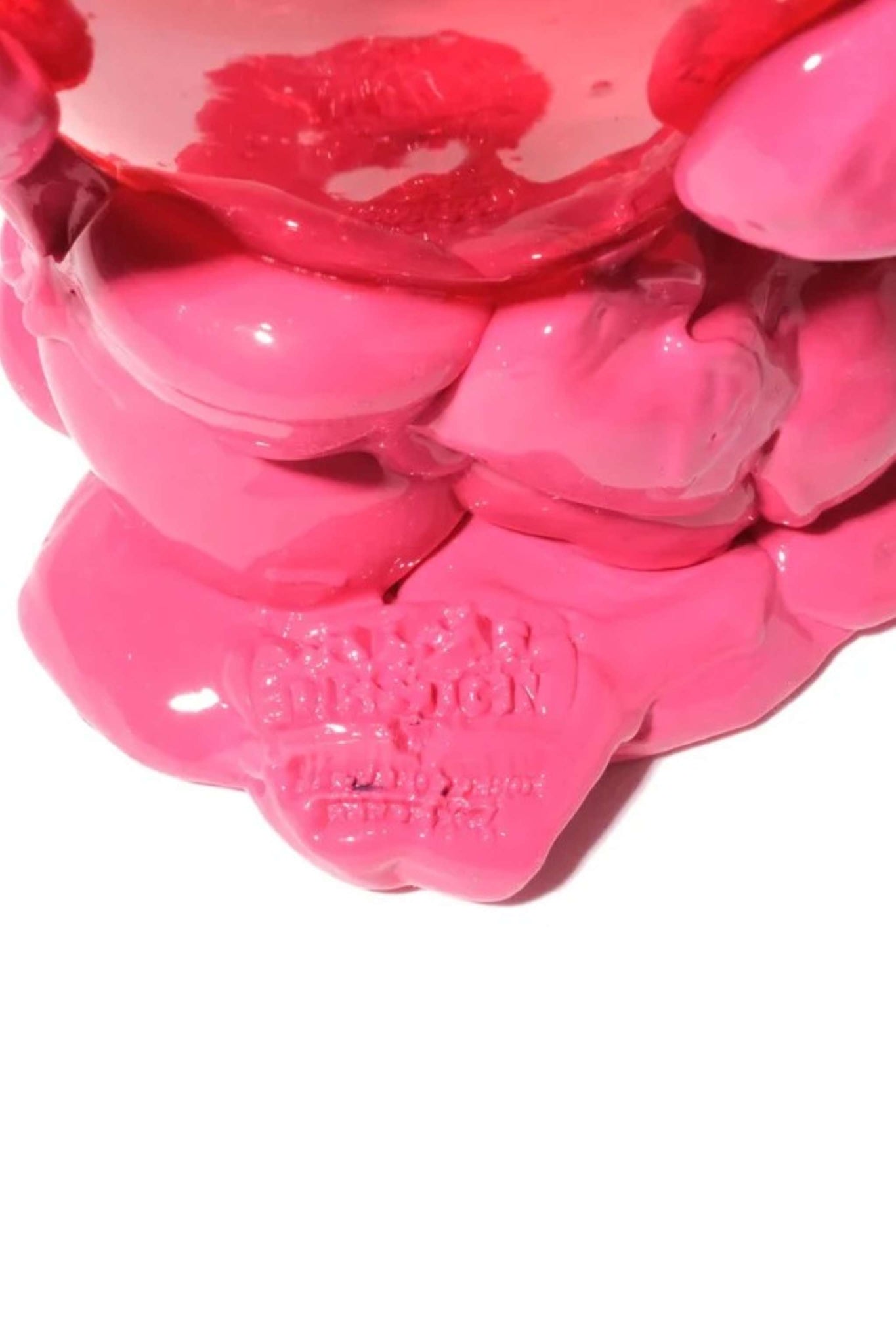 Nugget Vase (XS), Clear Red and Matte Fuscia