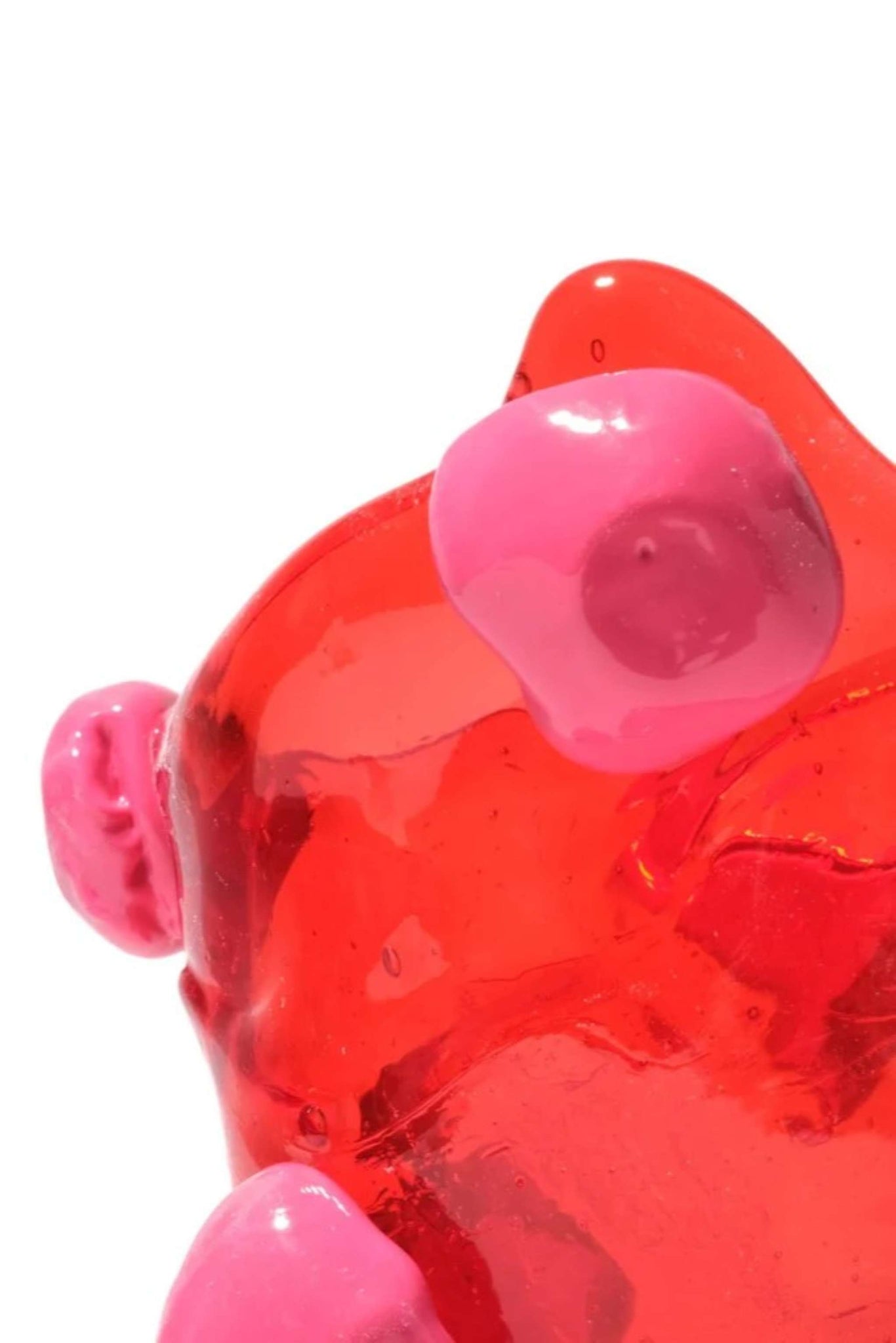 Nugget Vase (XS), Clear Red and Matte Fuscia