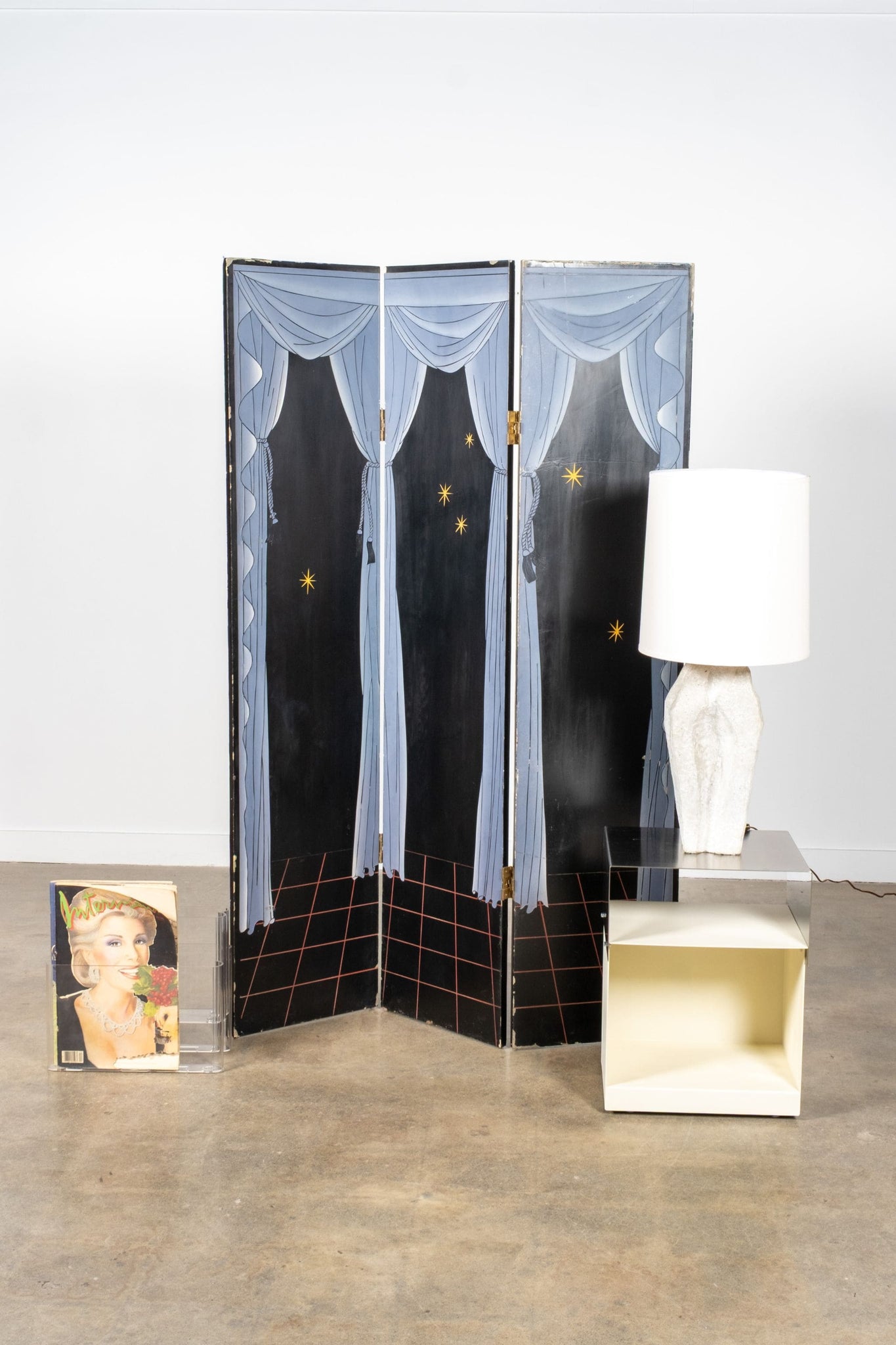 Vintage Painted 3-Panel Screen | Bonne Choice