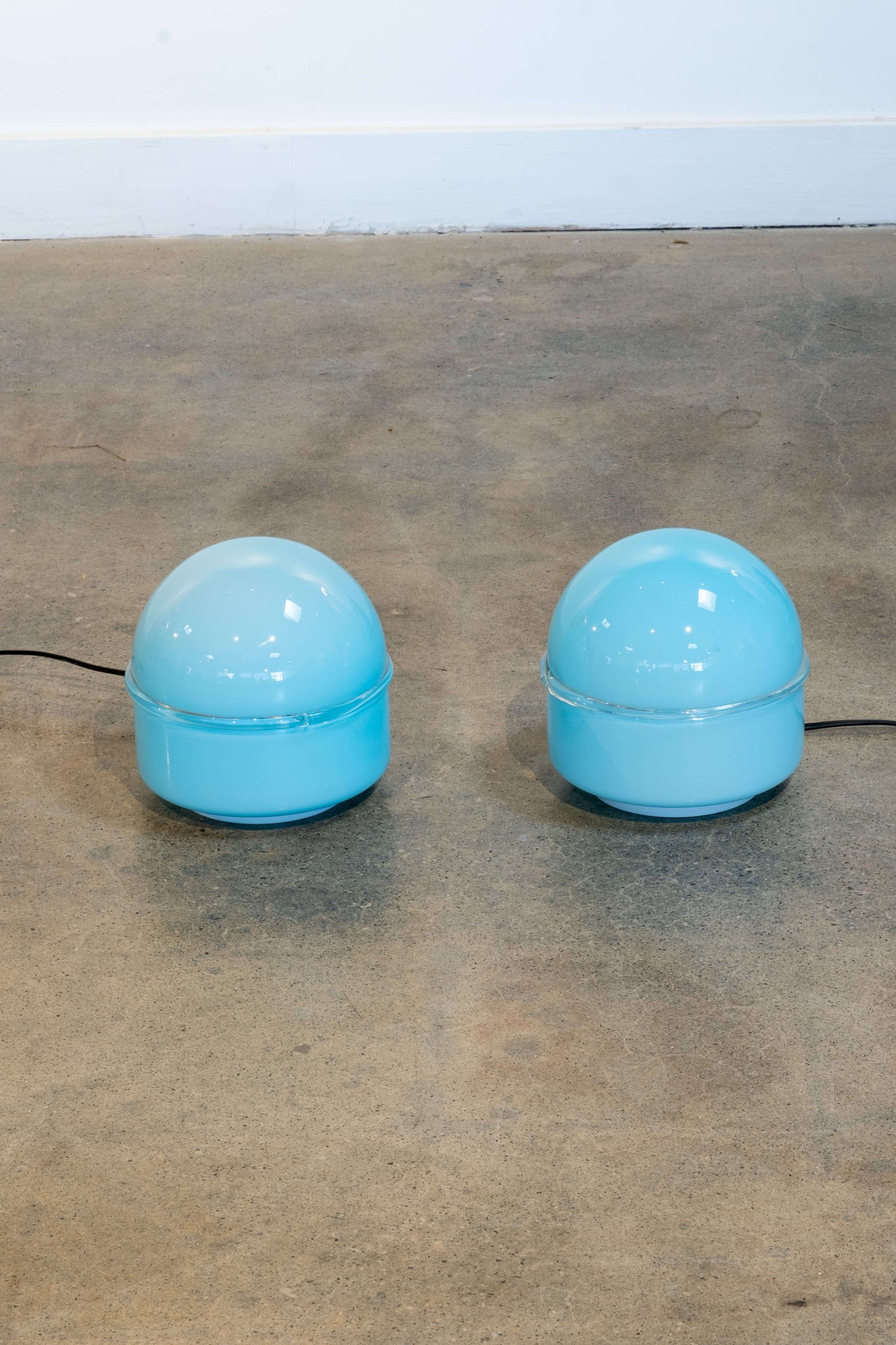 Pair of Blue Murano Glass Table Lamps