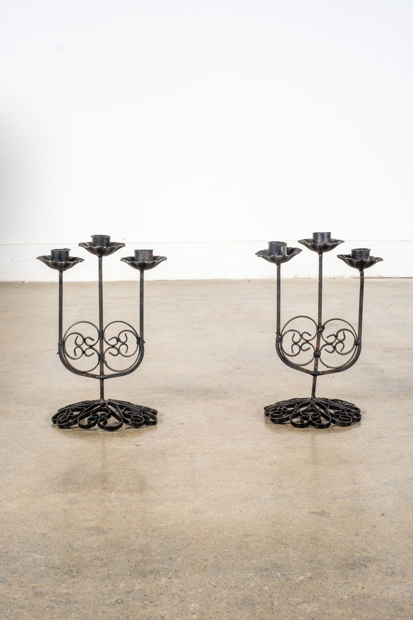 Pair of Decorative Swag Candleholders | Bonne Choice