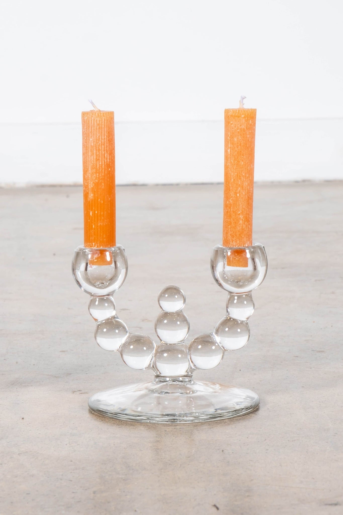 Pair of Glass Bubble Candlesticks | Bonne Choice