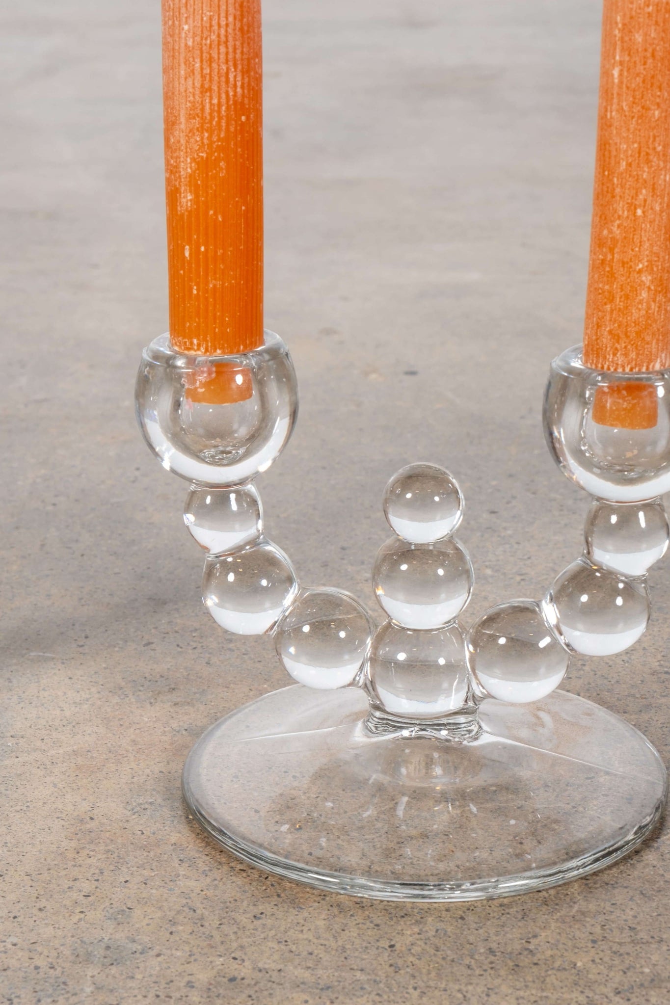 Pair of Glass Bubble Candlesticks | Bonne Choice