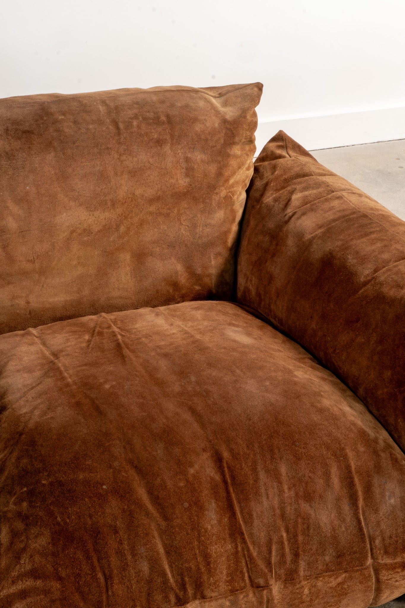 Pair of Marenco Suede Leather Lounge Chairs