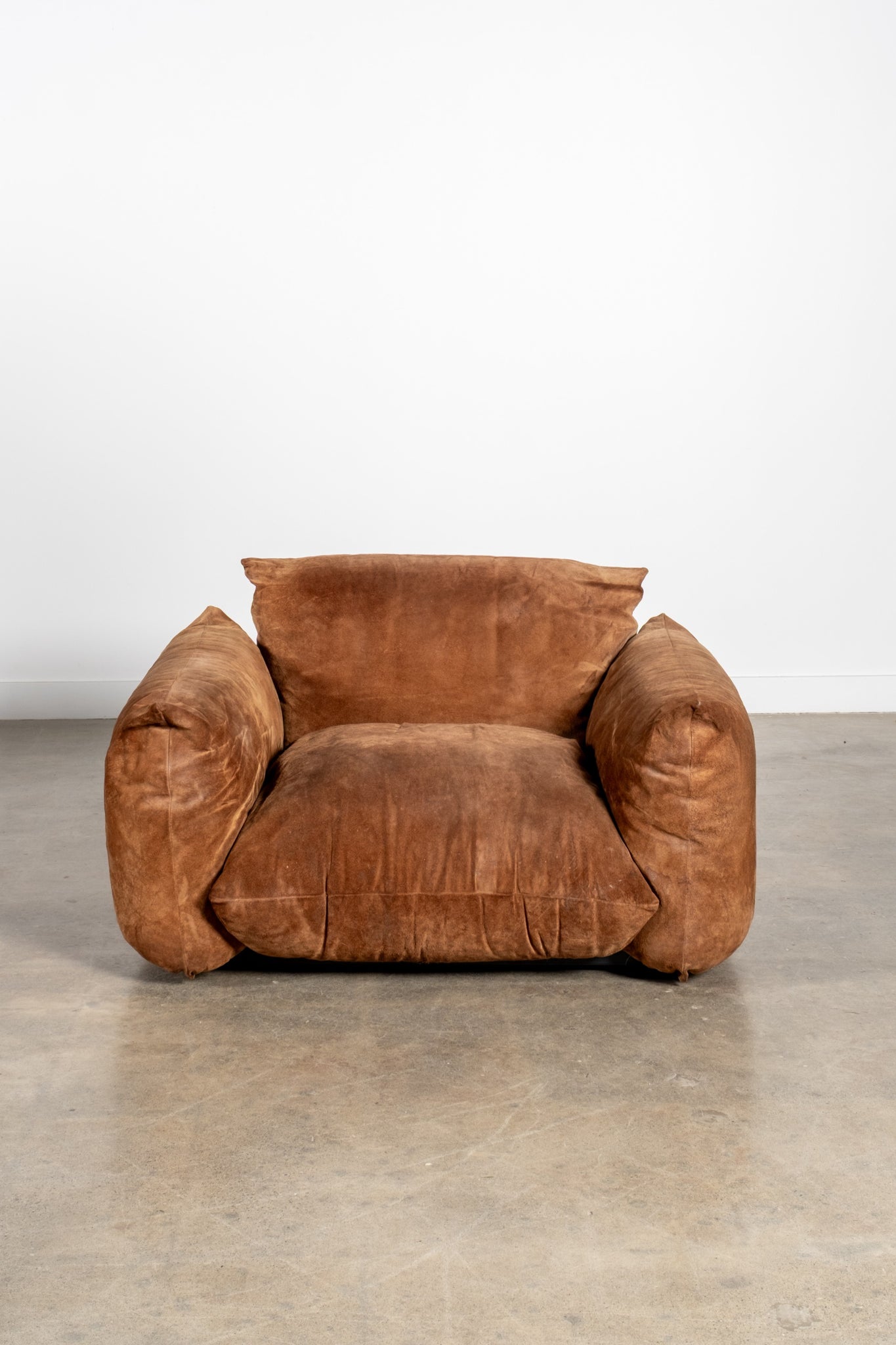 Pair of Marenco Suede Leather Lounge Chairs