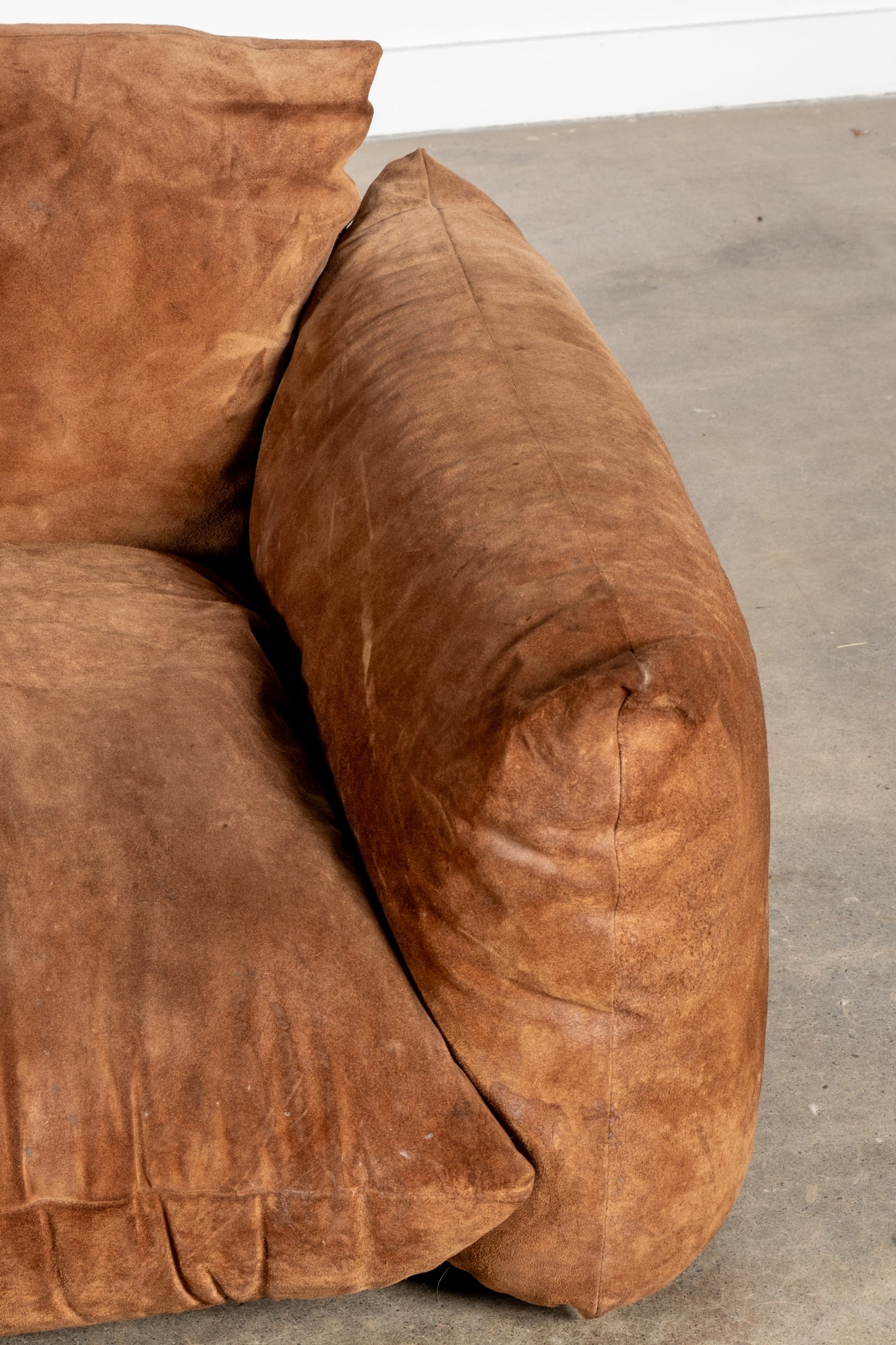 Pair of Marenco Suede Leather Lounge Chairs