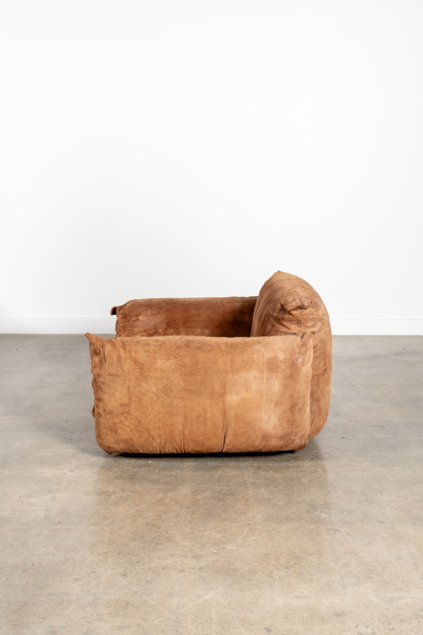 Pair of Marenco Suede Leather Lounge Chairs