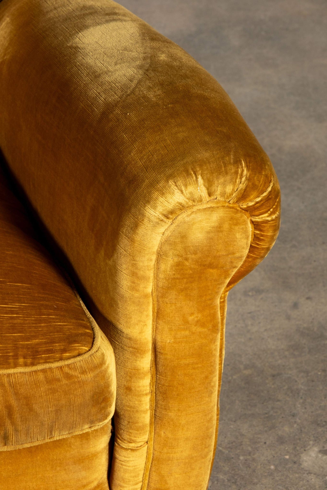 Pair of Mustard Velvet Wingback Chairs