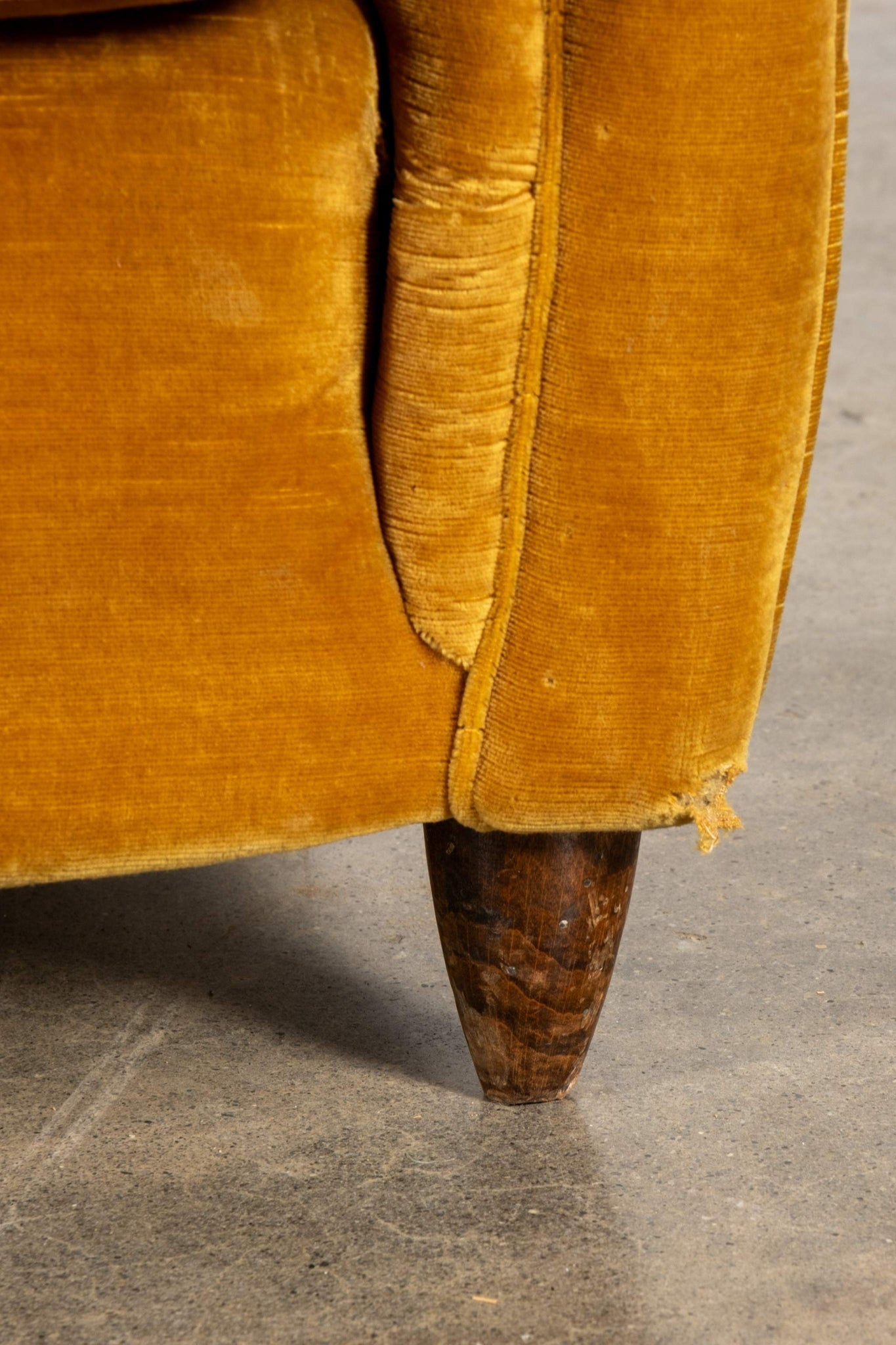 Pair of Mustard Velvet Wingback Chairs