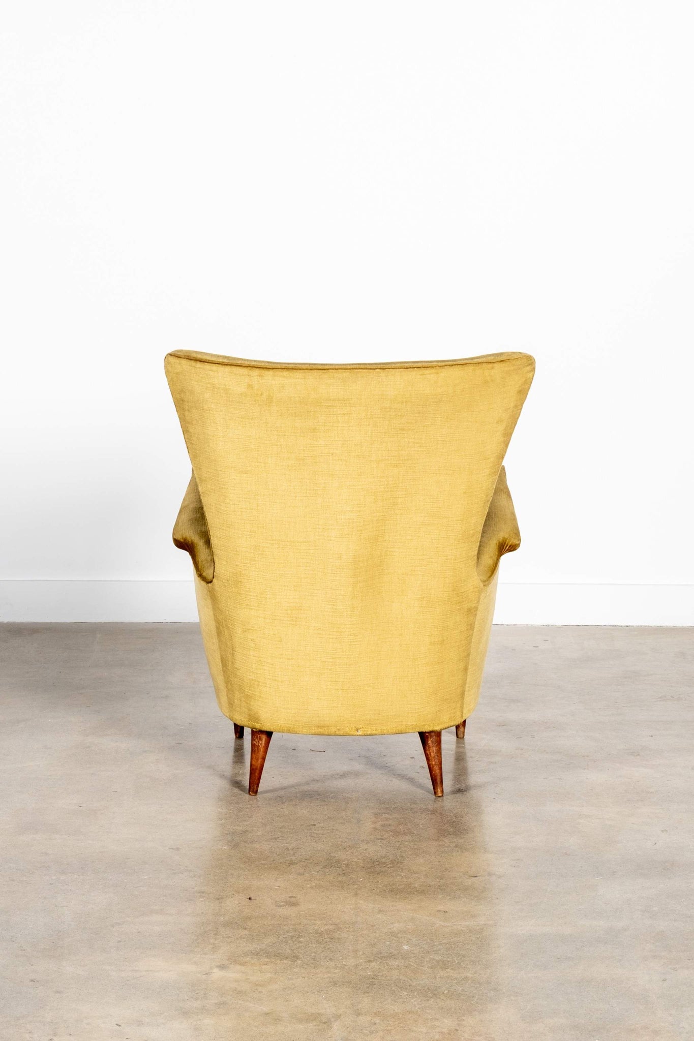 Pair of Olive Velvet Wingback Chairs