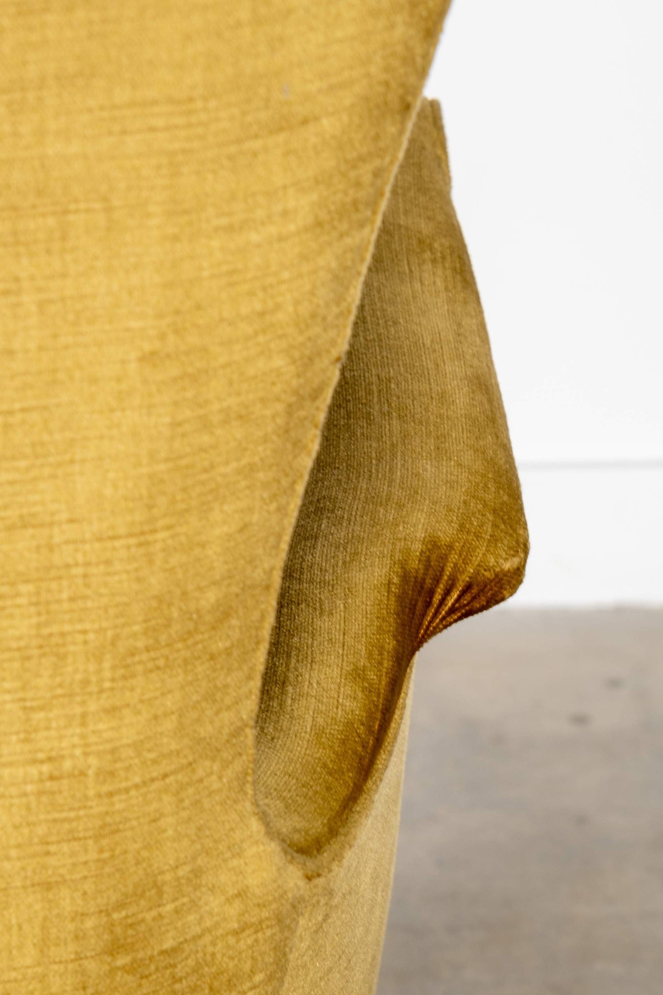 Pair of Olive Velvet Wingback Chairs
