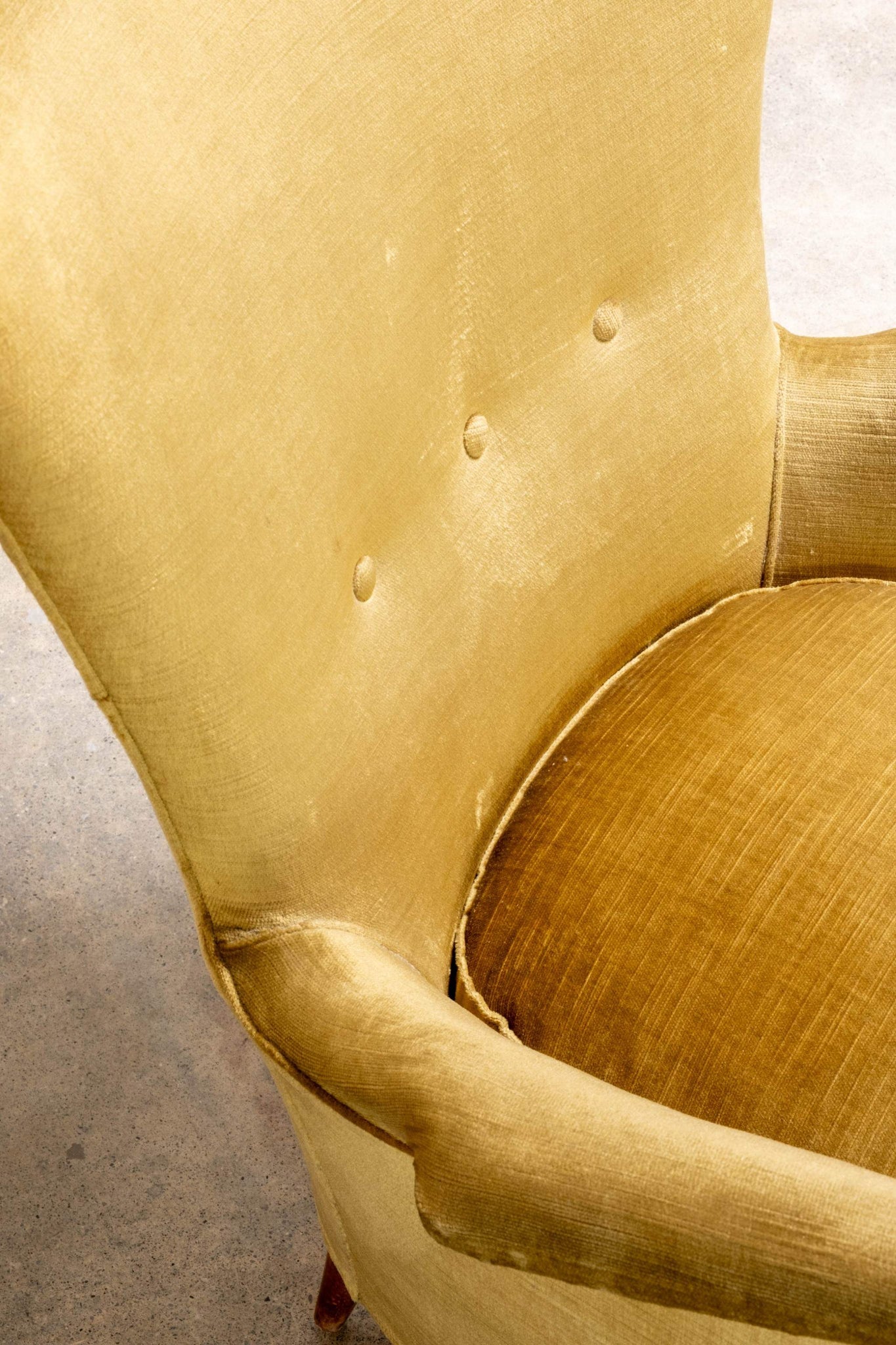 Pair of Olive Velvet Wingback Chairs