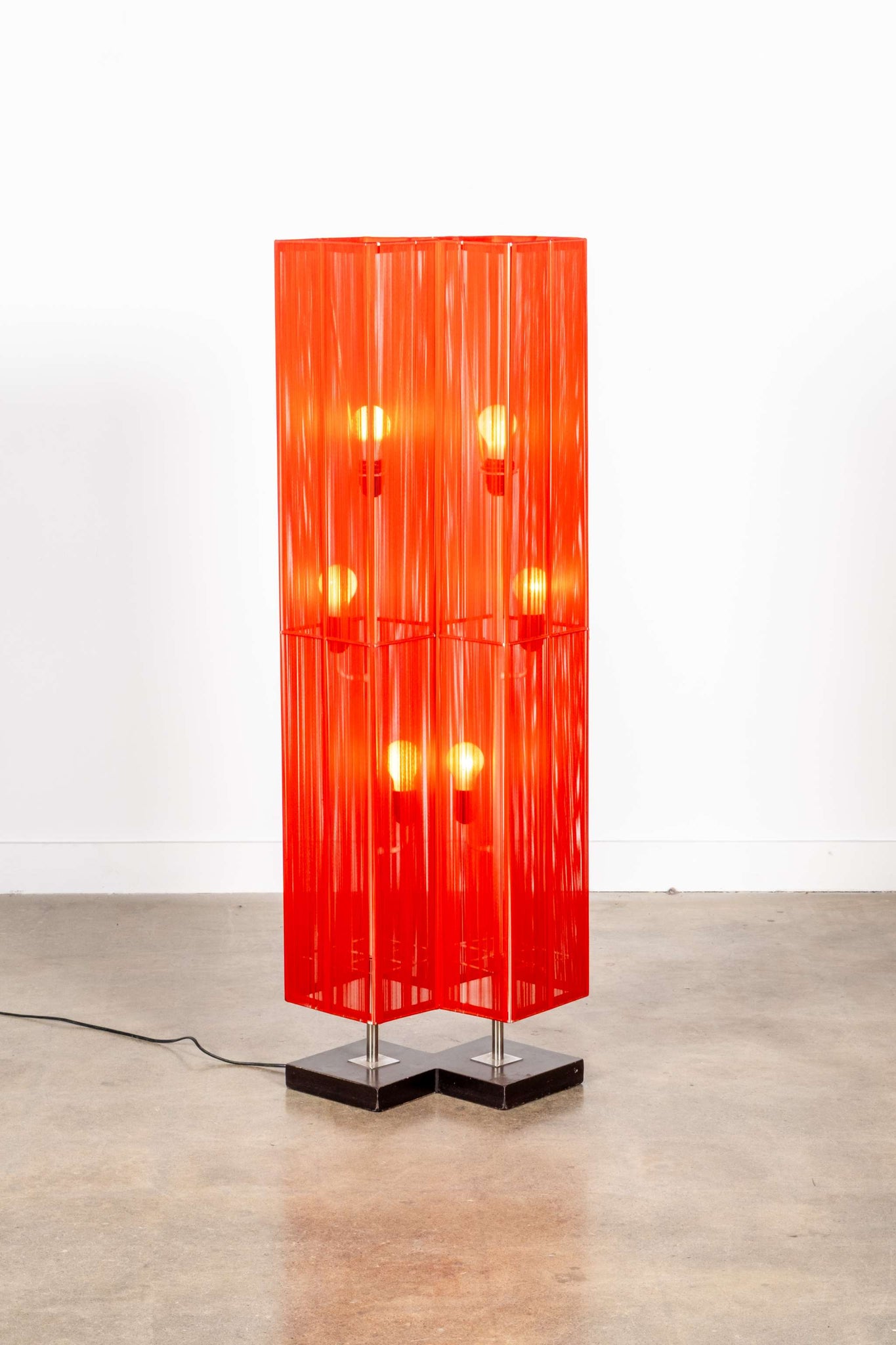 Pair of Red Rope Floor Lamps