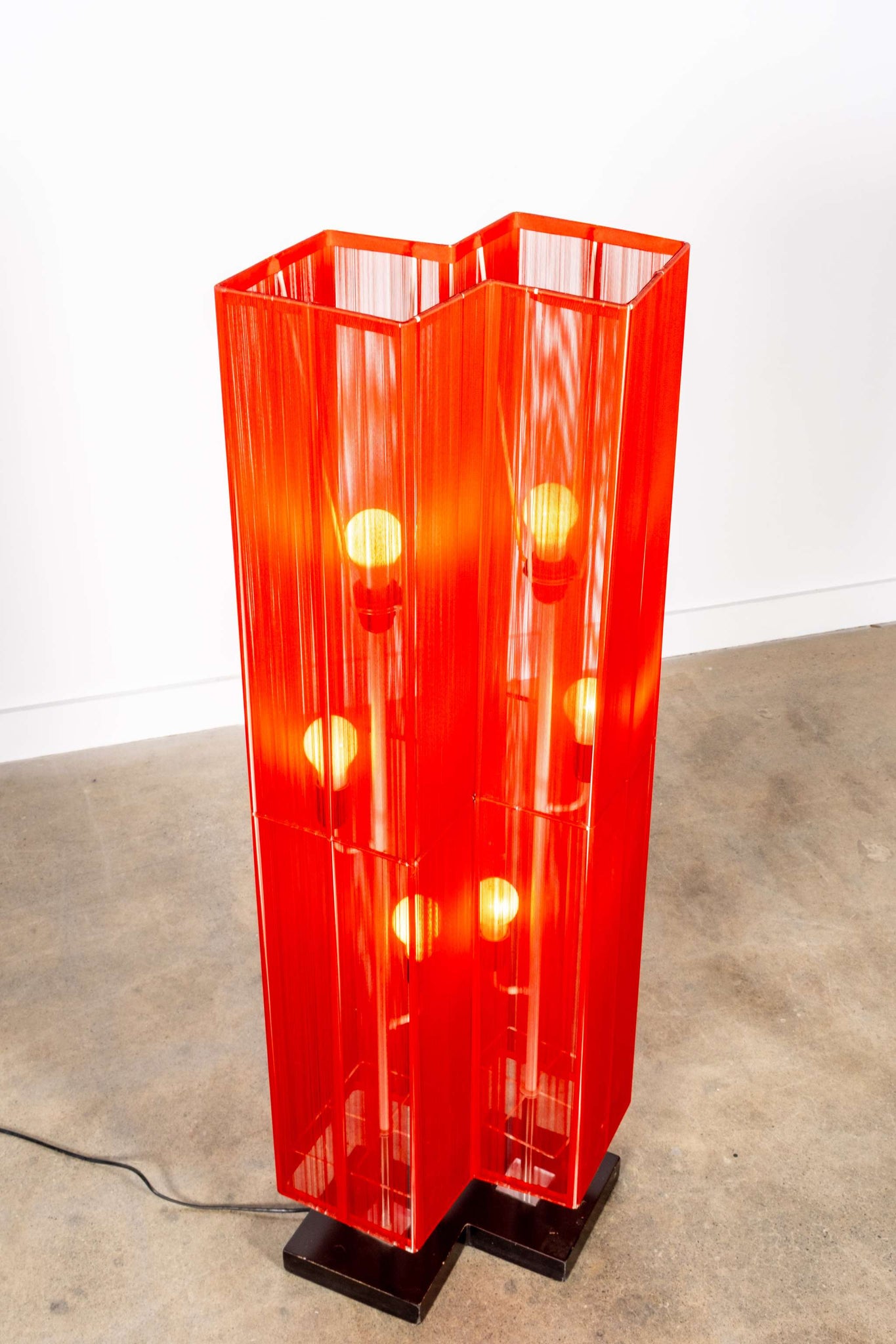 Pair of Red Rope Floor Lamps