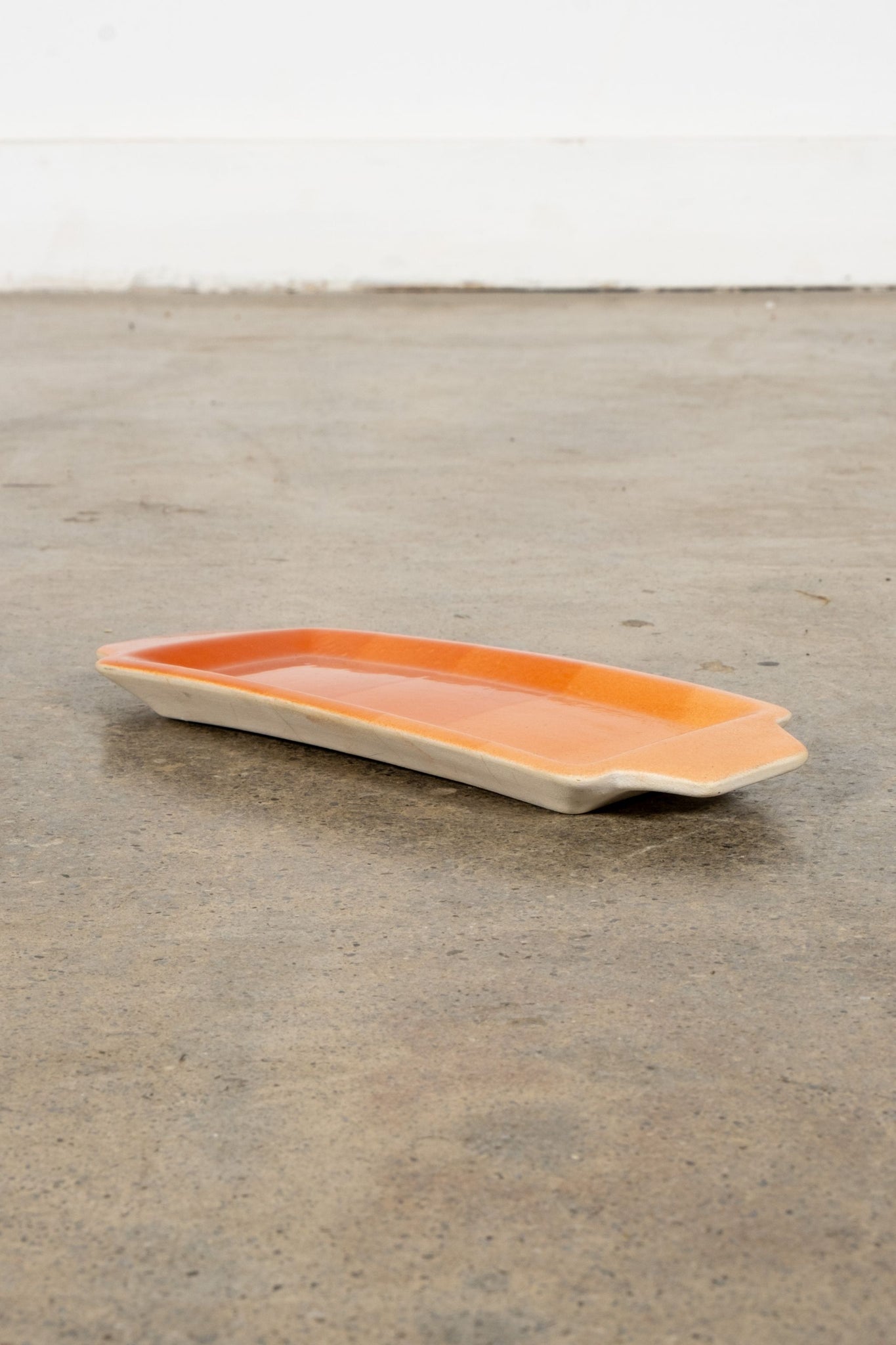 Pair of Small Orange Ceramic Trays | Bonne Choice
