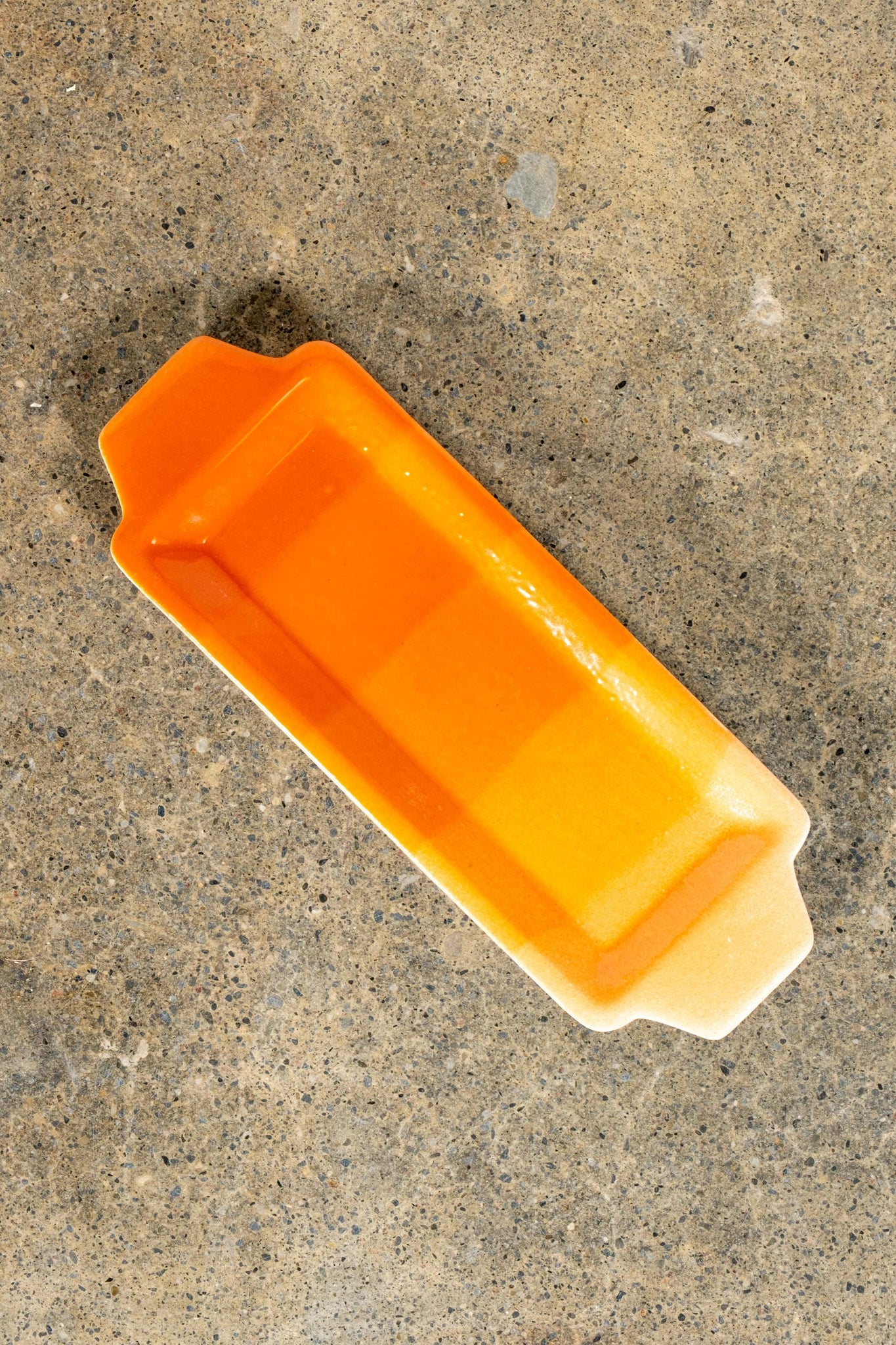 Pair of Small Orange Ceramic Trays | Bonne Choice