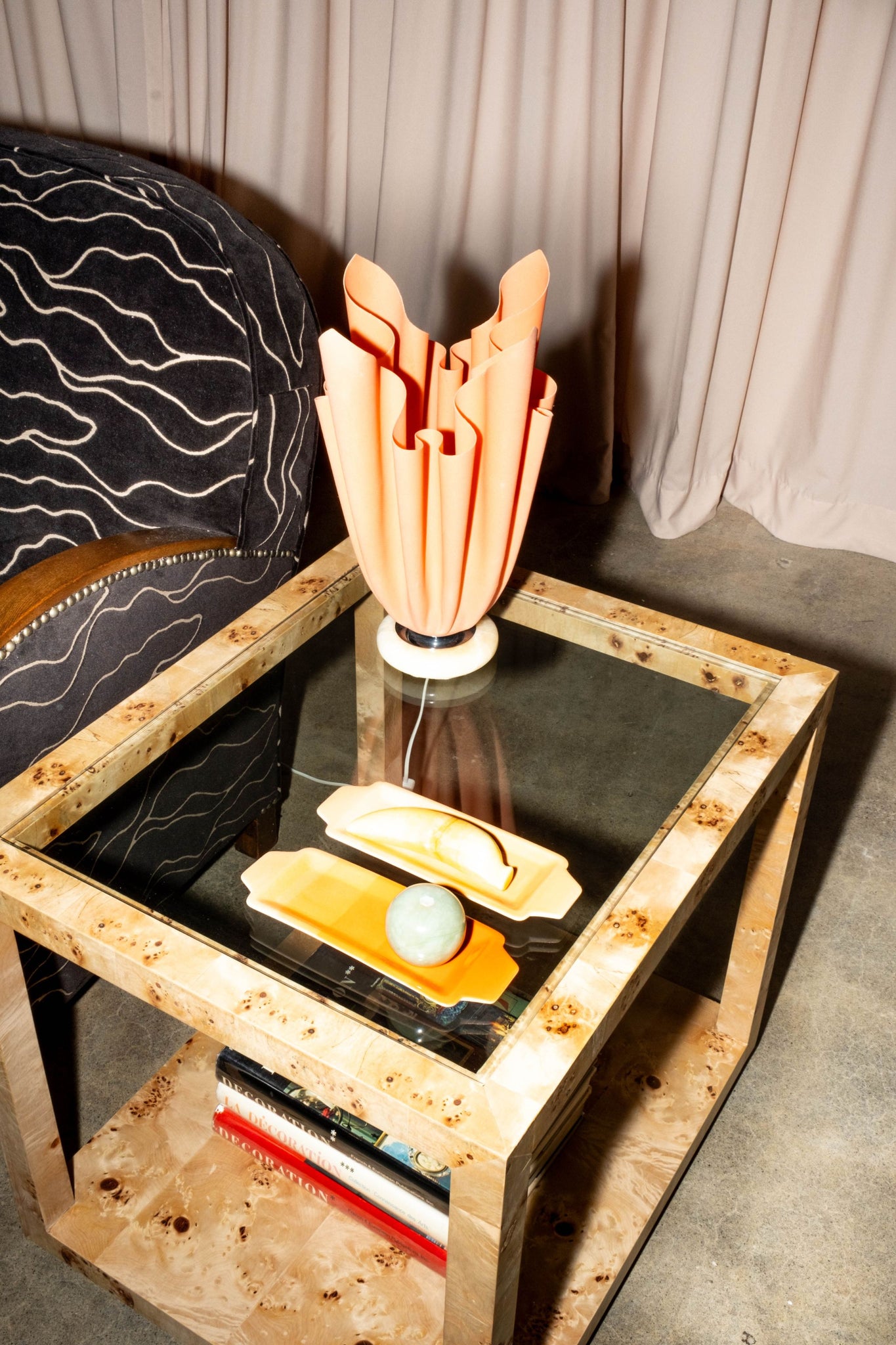 Pair of Small Orange Ceramic Trays | Bonne Choice