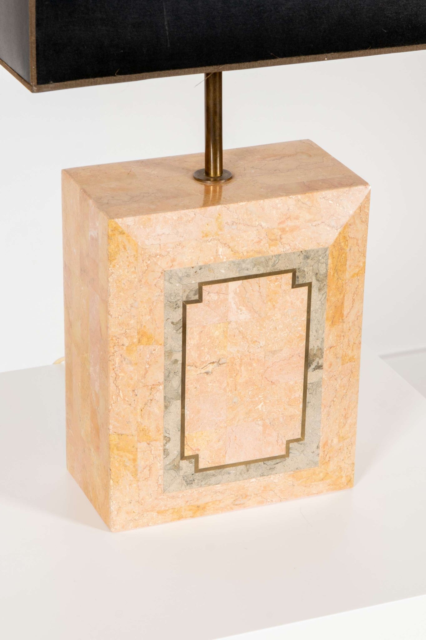 Pair of Tessellated Marble Table Lamps
