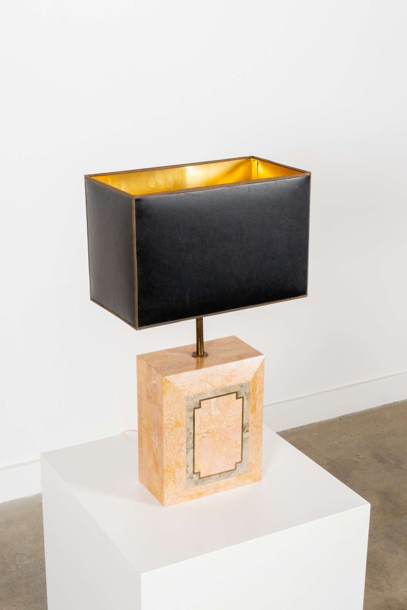 Pair of Tessellated Marble Table Lamps