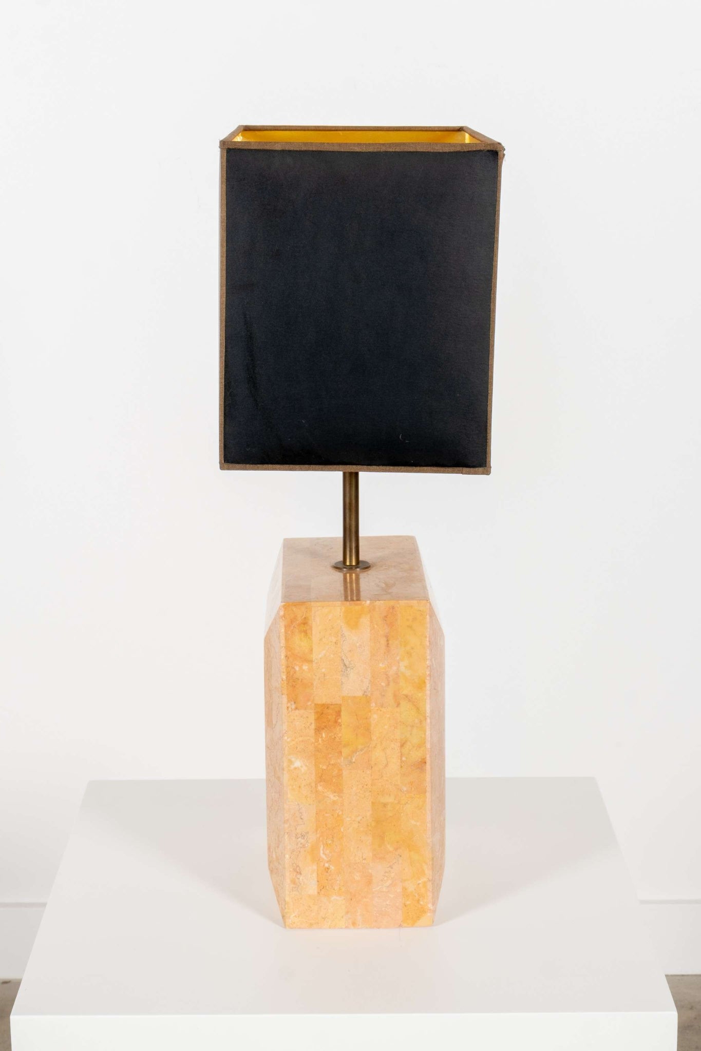 Pair of Tessellated Marble Table Lamps