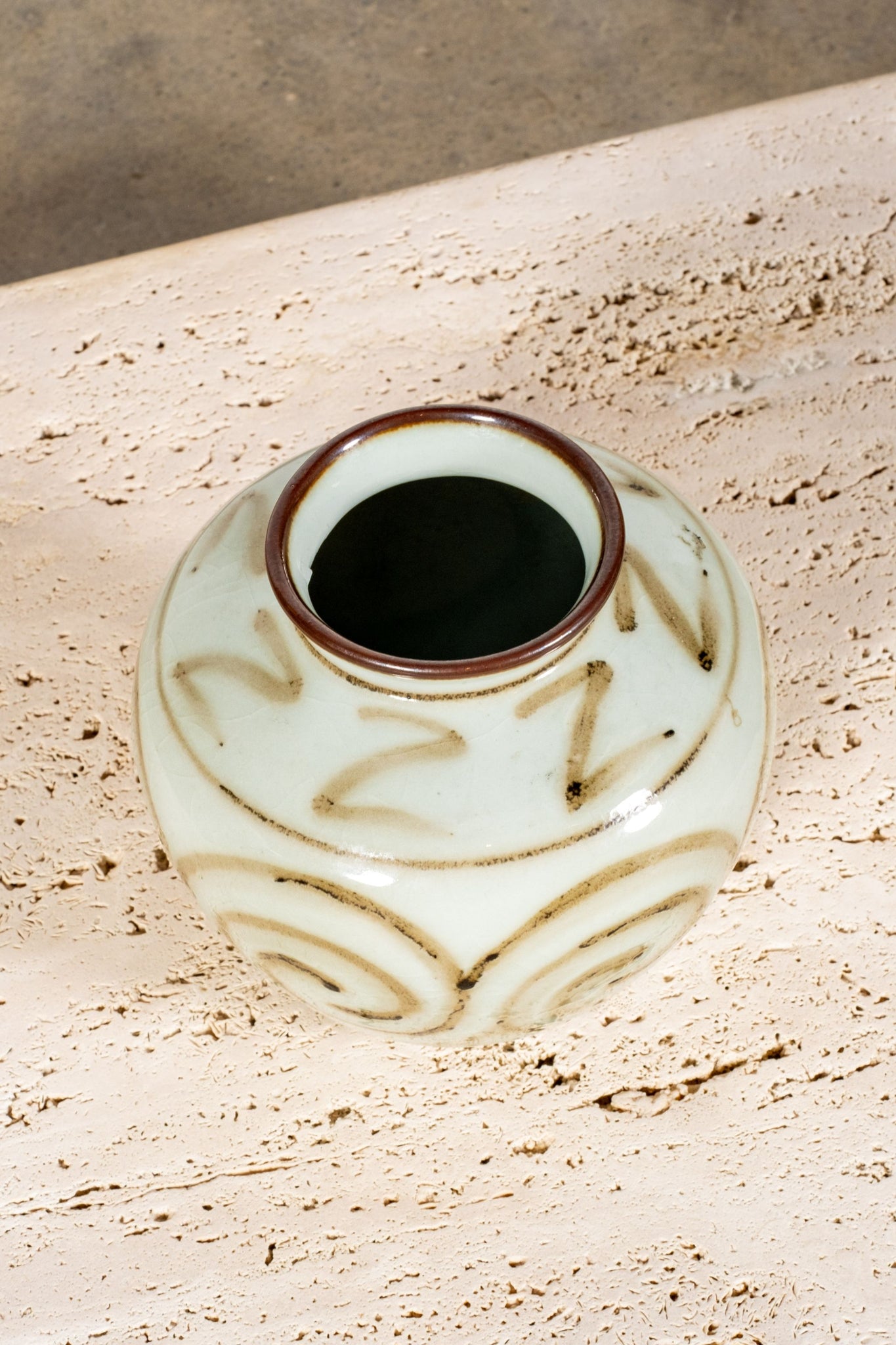 Pale Green Swirled and Glazed Vessel | Bonne Choice