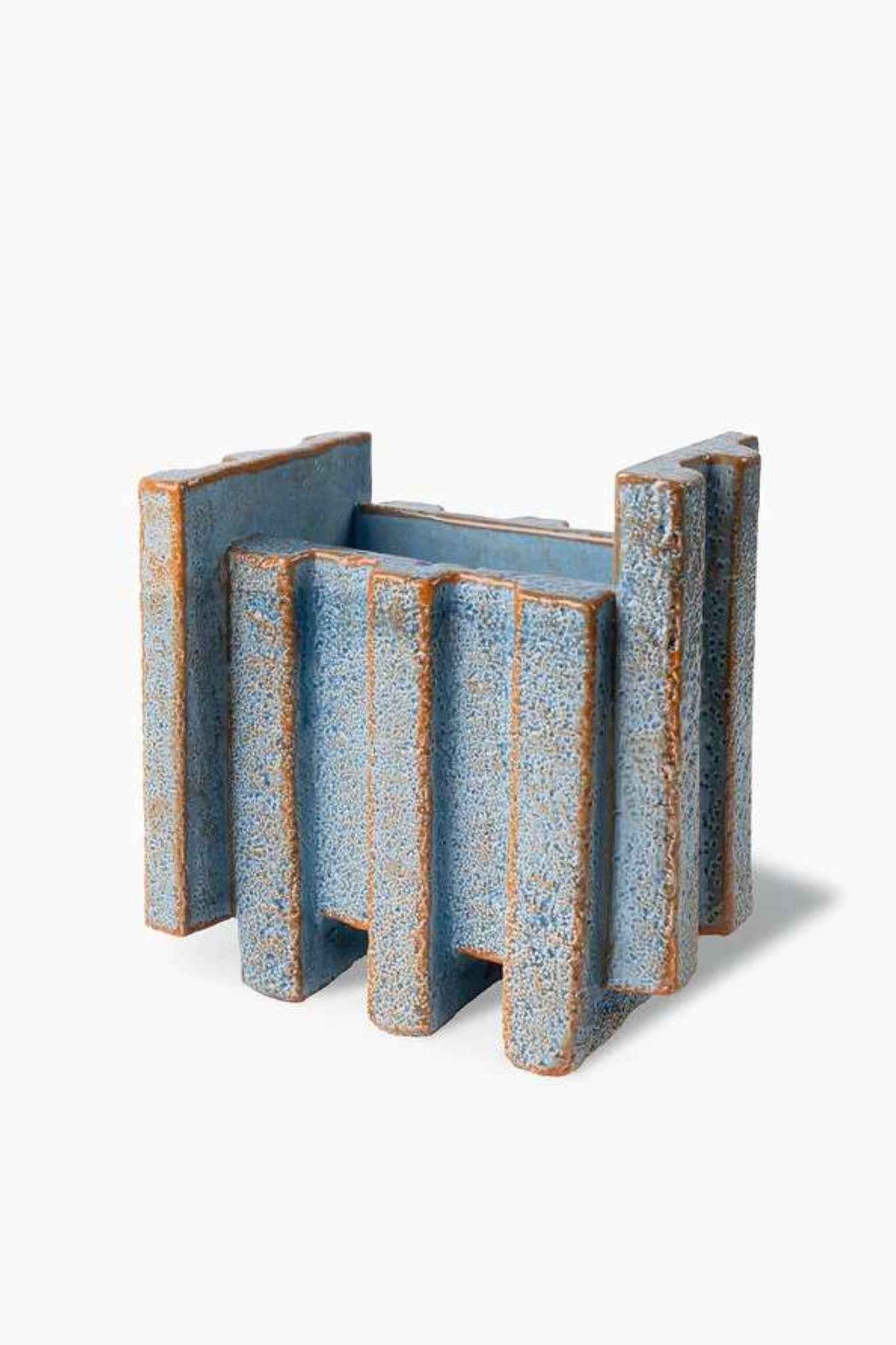 Short "Merlate" Vase, Blue
