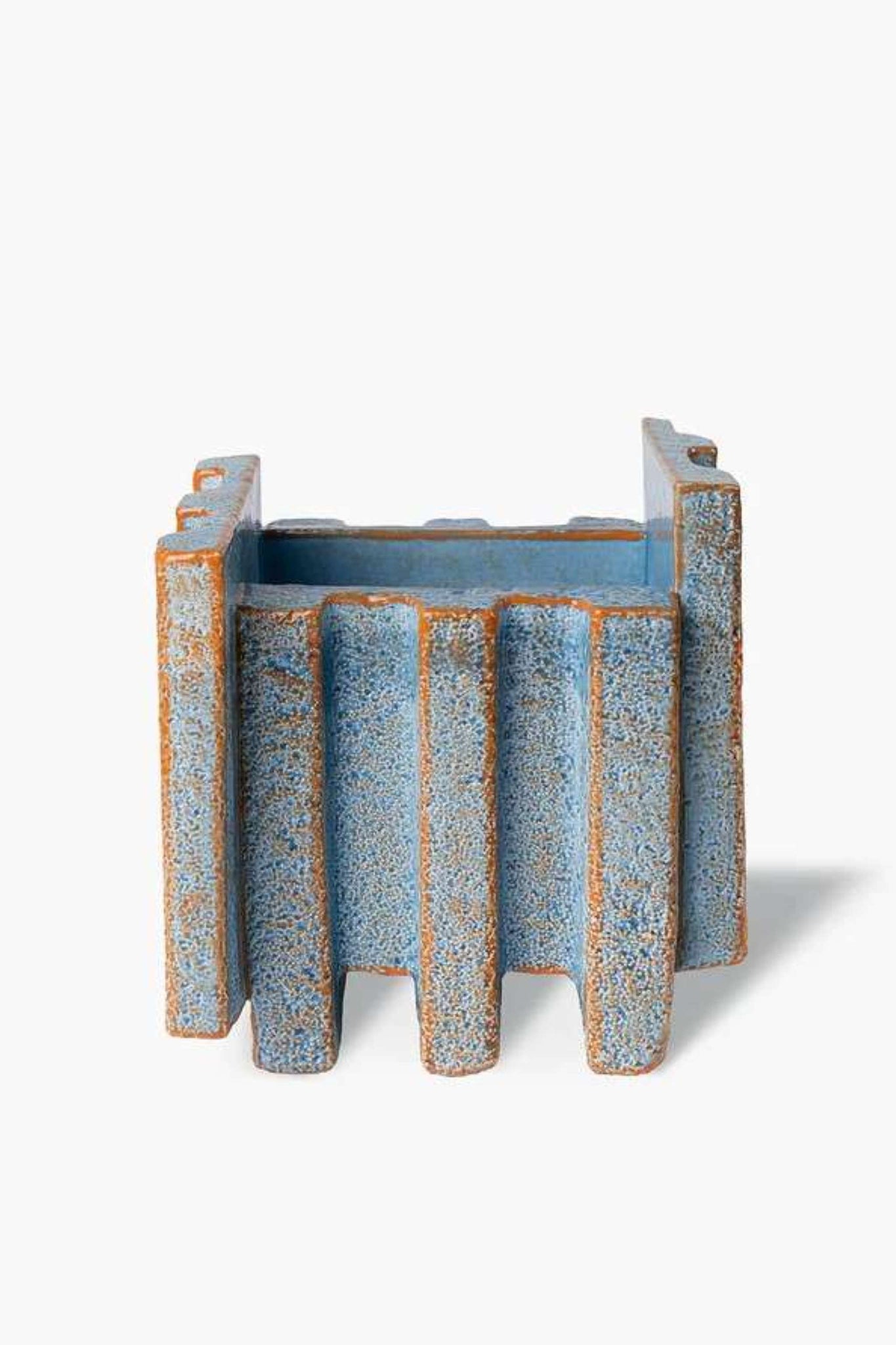 Short "Merlate" Vase, Blue