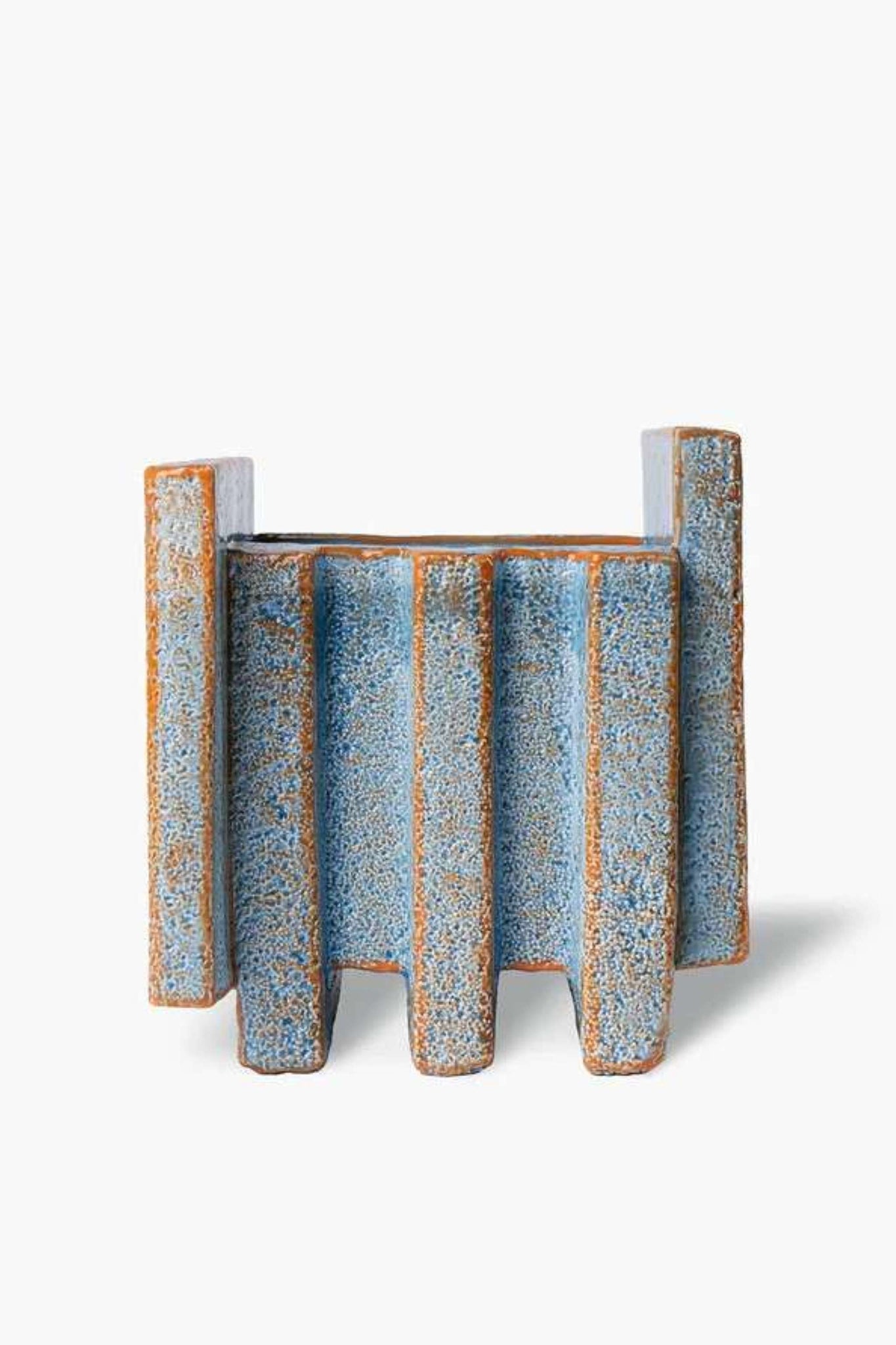Short "Merlate" Vase, Blue