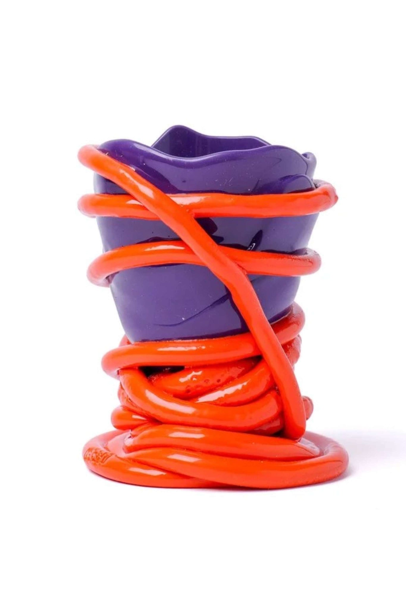Pompitu II Vase (XS), Matte Purple and Orange