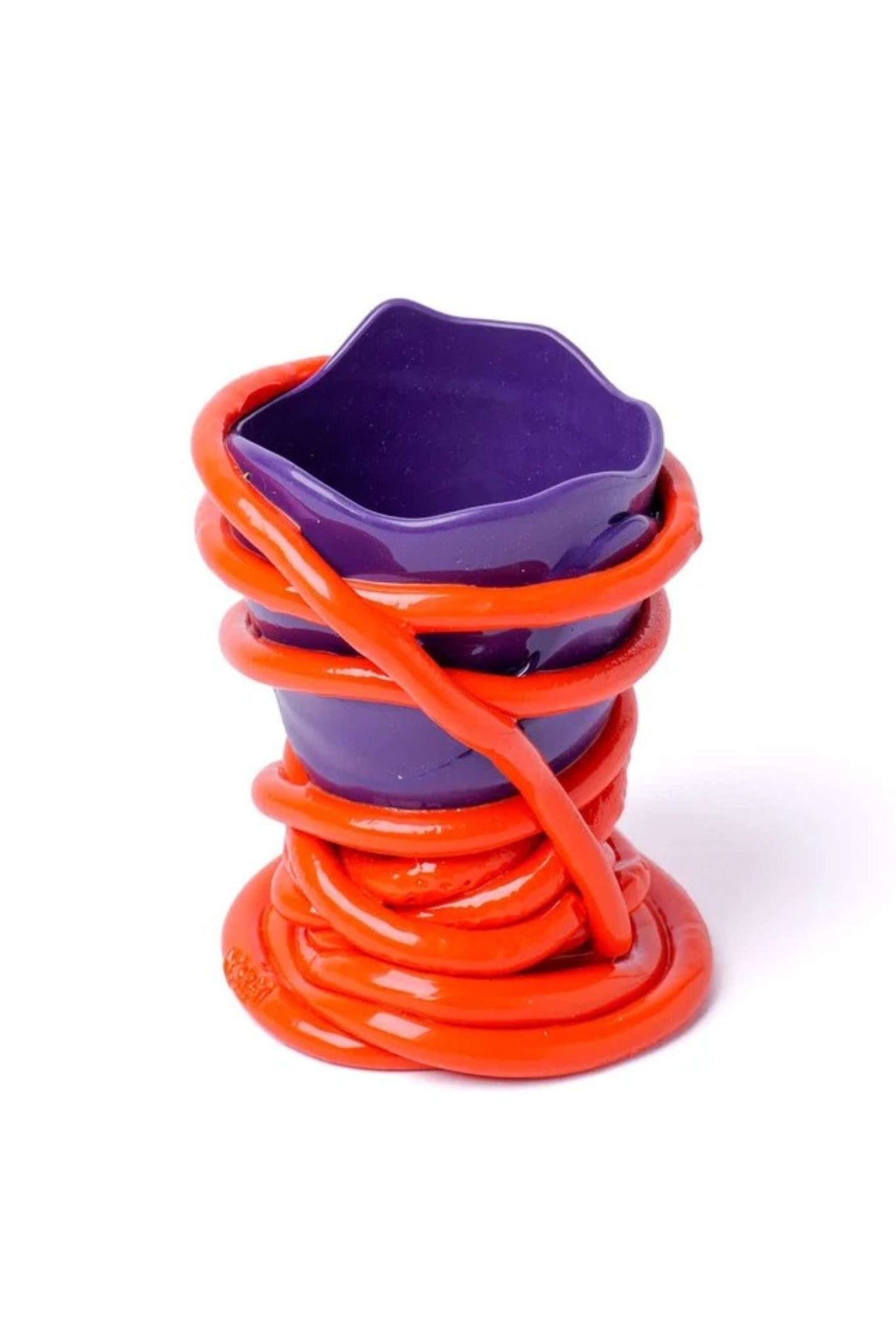 Pompitu II Vase (XS), Matte Purple and Orange